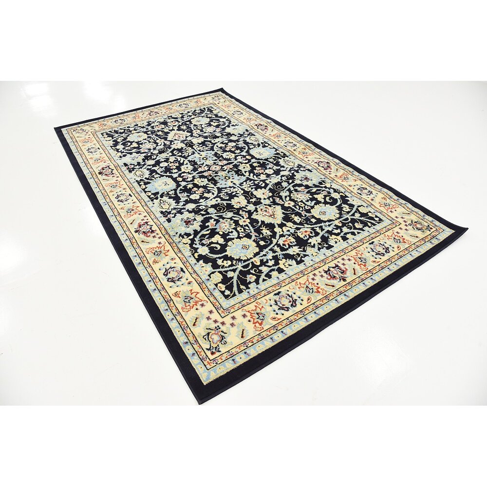 Kashan Navy Blue Area Rug | Wayfair