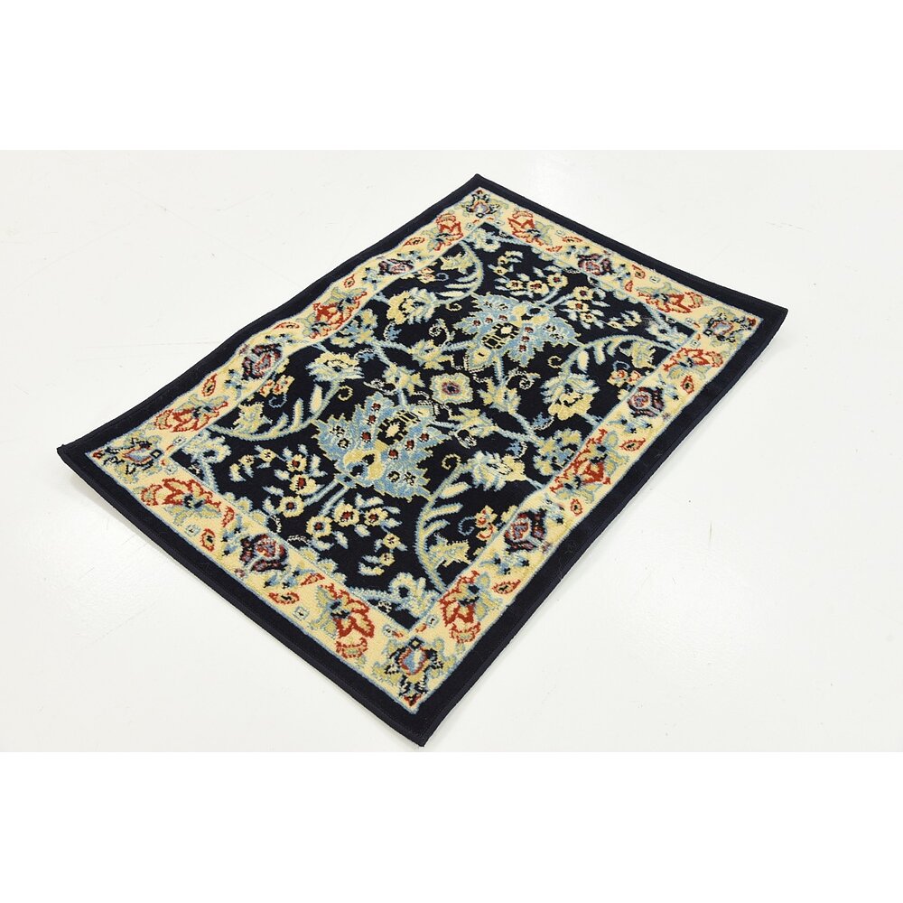 Kashan Navy Blue Area Rug | Wayfair