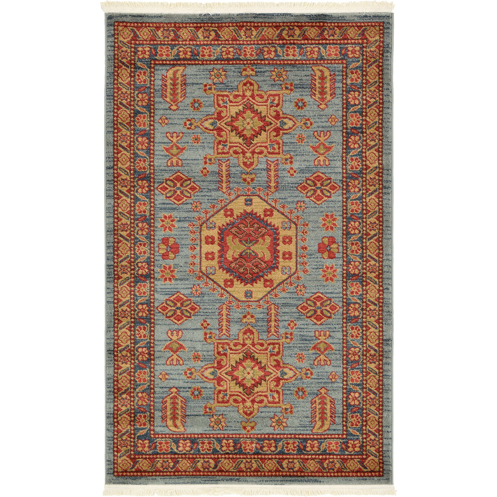 Heriz Red / Light Blue Area Rug Wayfair