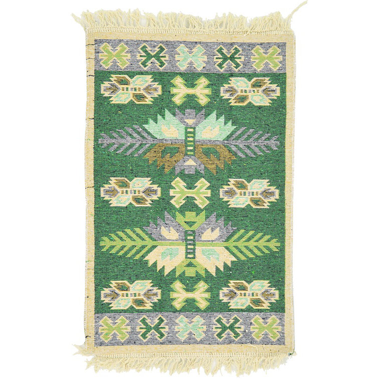 Kilim Dhurrie Green Area Rug Wayfair