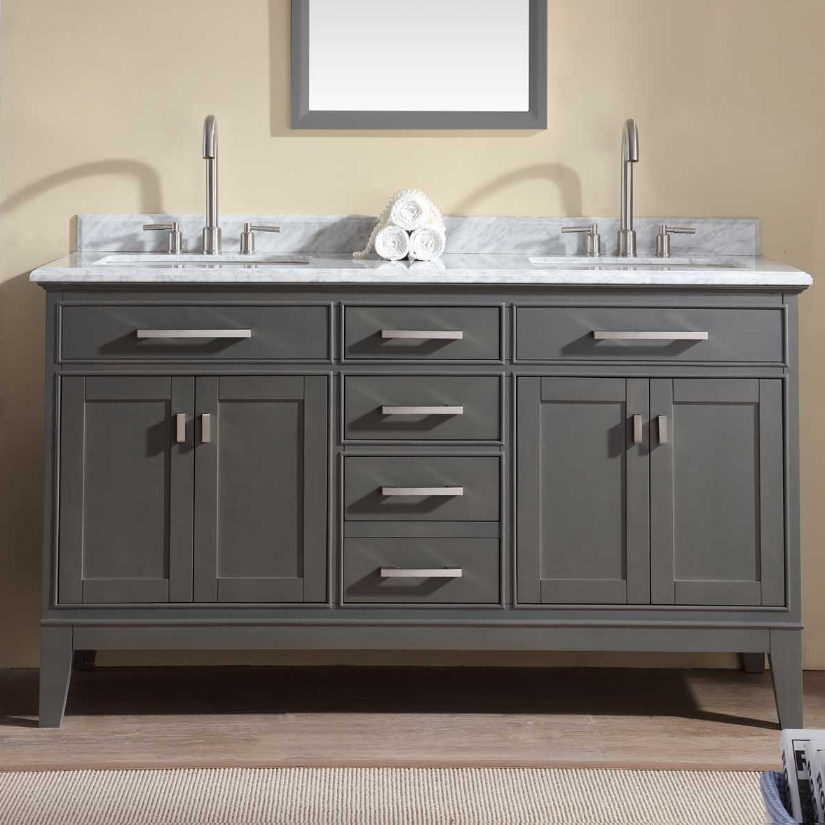 Ari Kitchen & Bath Danny 60" Double Bathroom Vanity Set & Reviews Wayfair