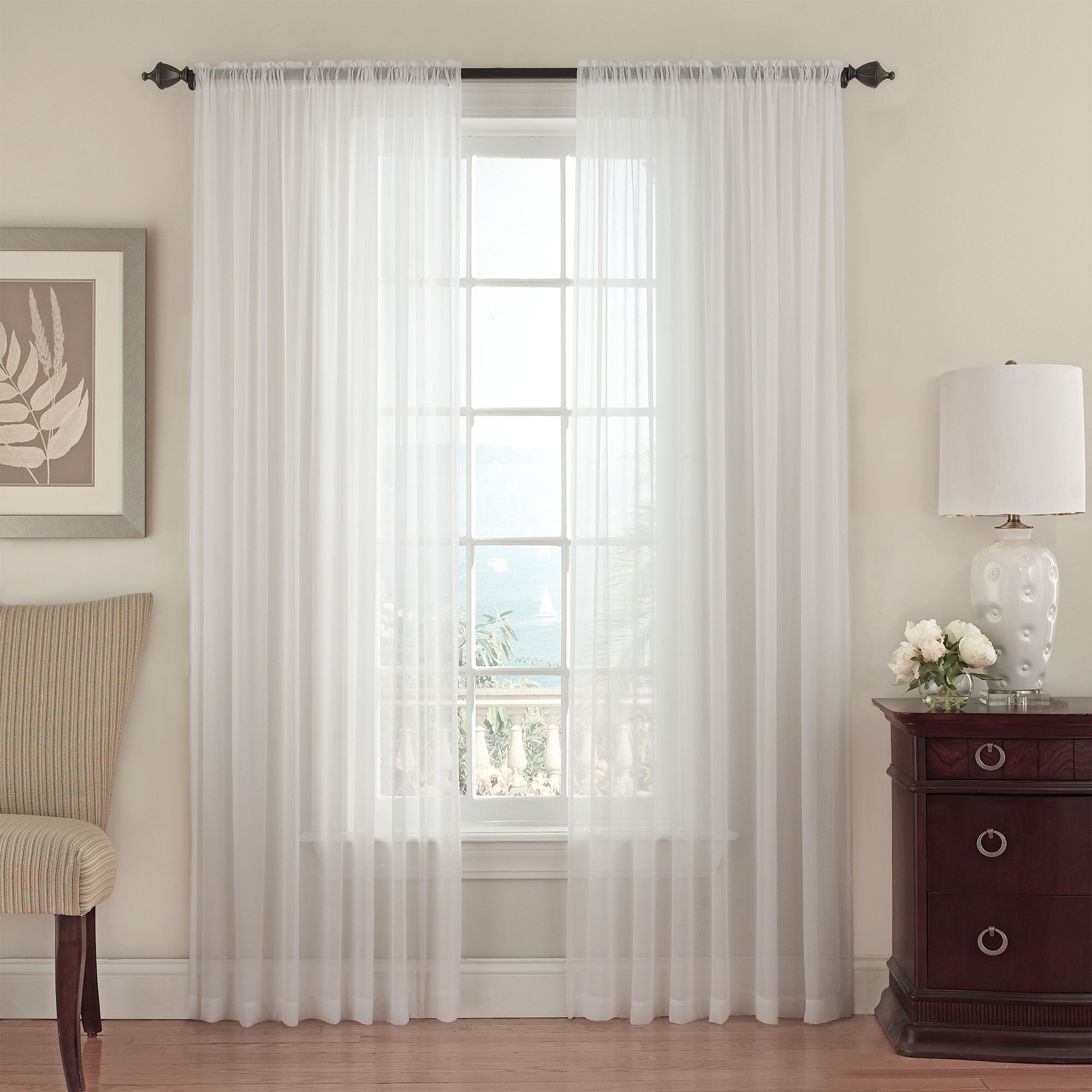 Lark Manor Sidonie Textured Chiffon Single Curtain Panel & Reviews ...