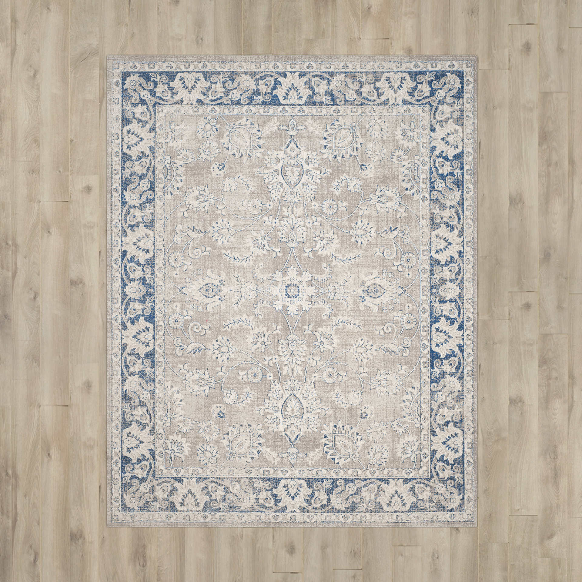 Lark Manor Palaiseur Taupe/Blue Area Rug & Reviews Wayfair