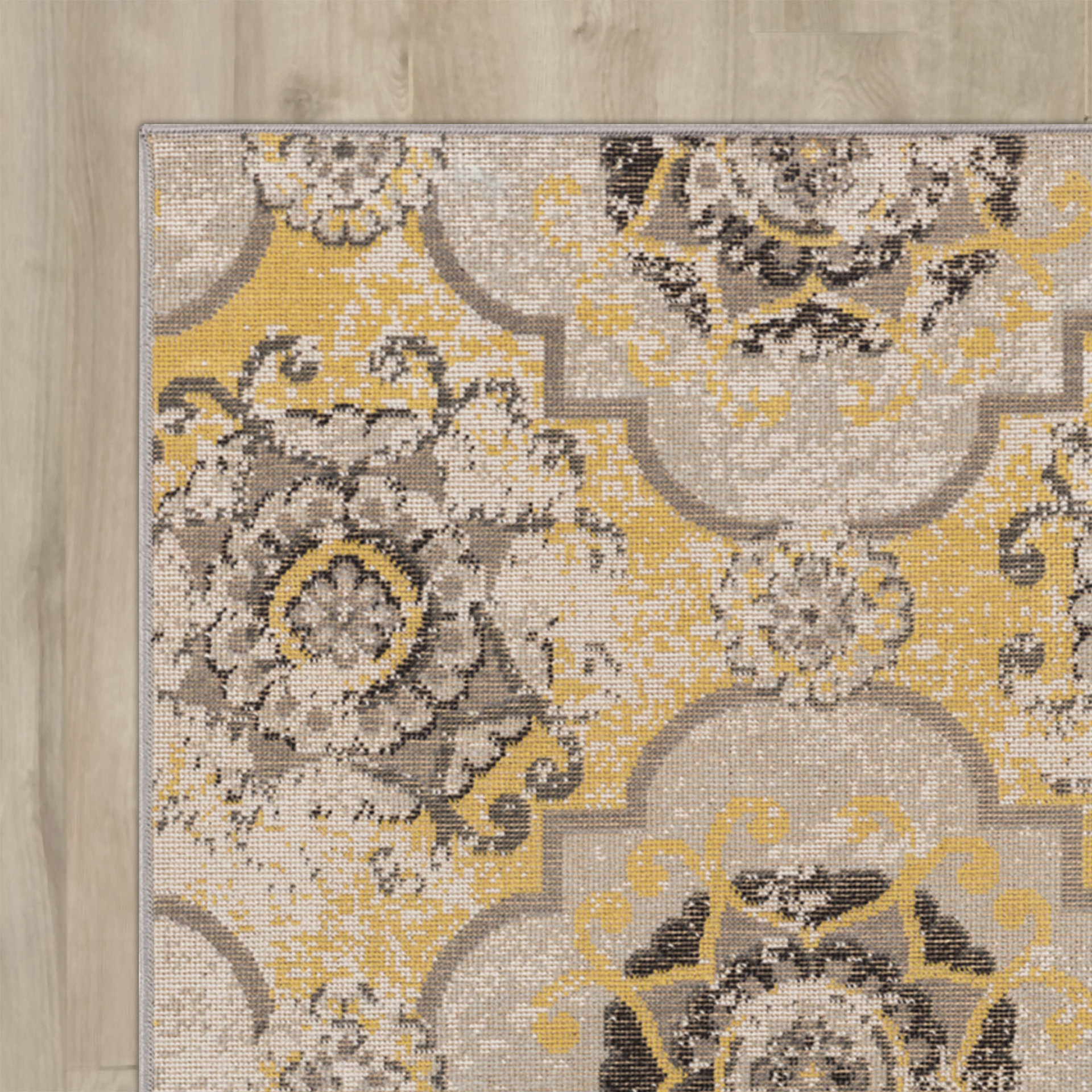 Clotilde Yellow/Brown Area Rug Wayfair