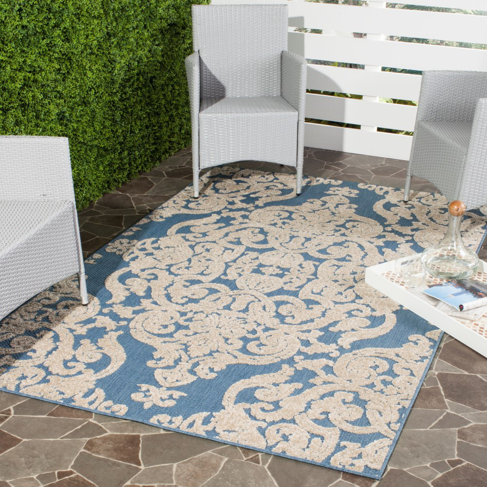 Lark Manor Lievin Blue Indoor/Outdoor Area Rug & Reviews Wayfair