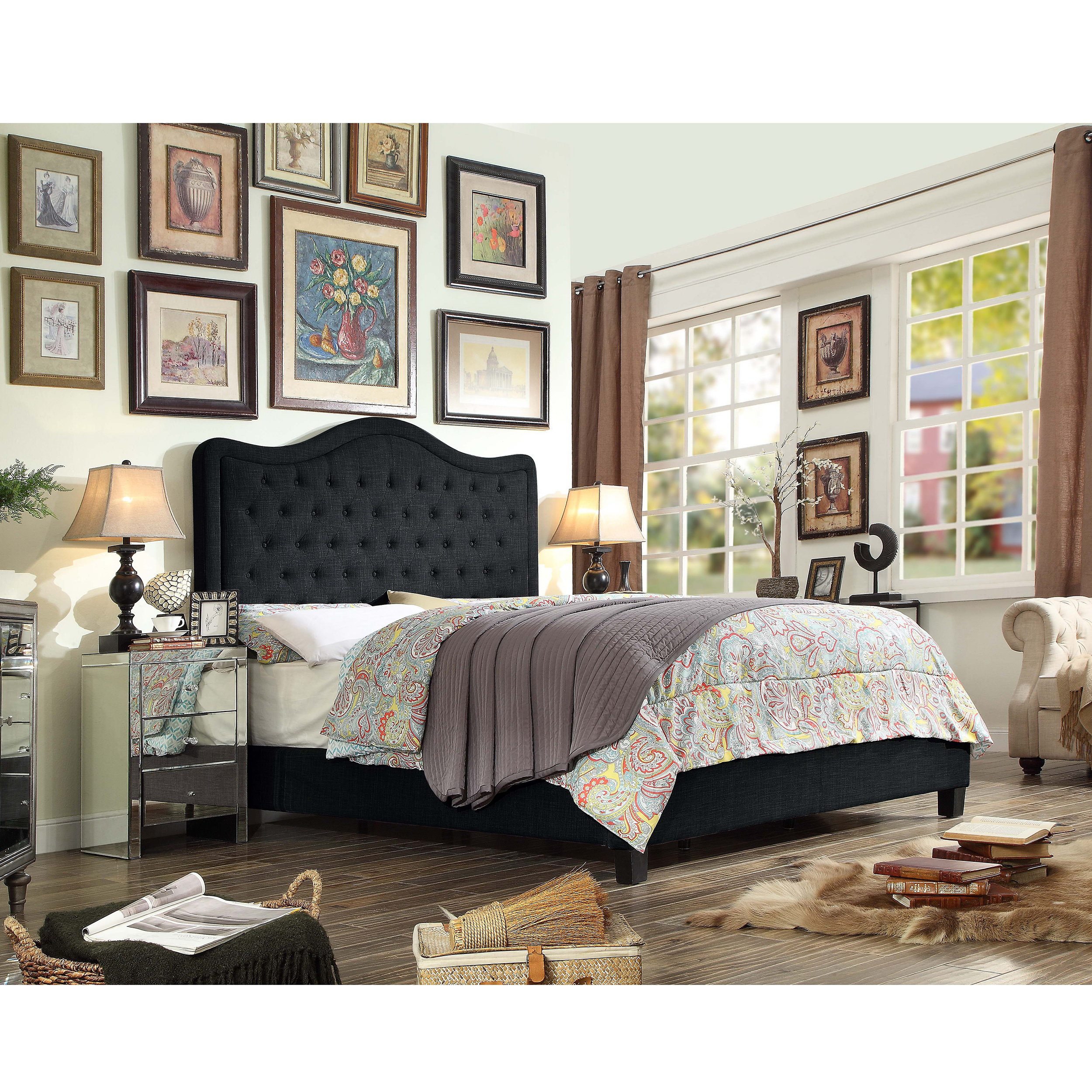 Mulhouse Furniture Adella Queen Upholstered Panel Bed & Reviews Wayfair