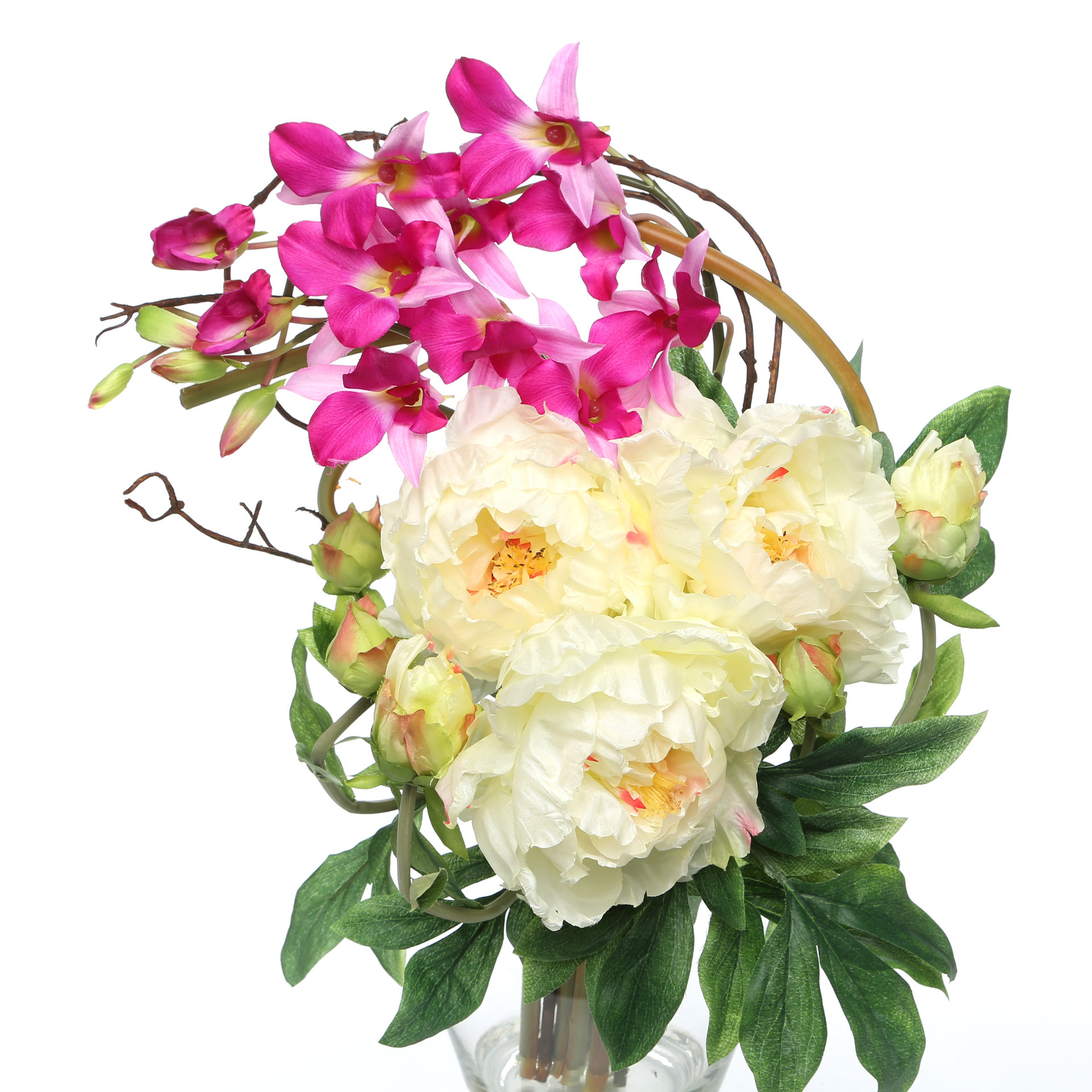 Angie Peony and Orchid Silk Floral Arrangements Wayfair