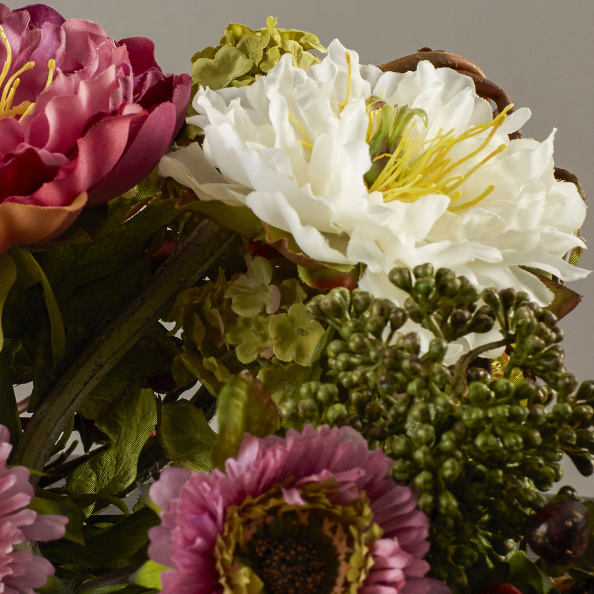 August Grove Silk Flower Mixed Peony Centerpiece And Reviews Wayfair