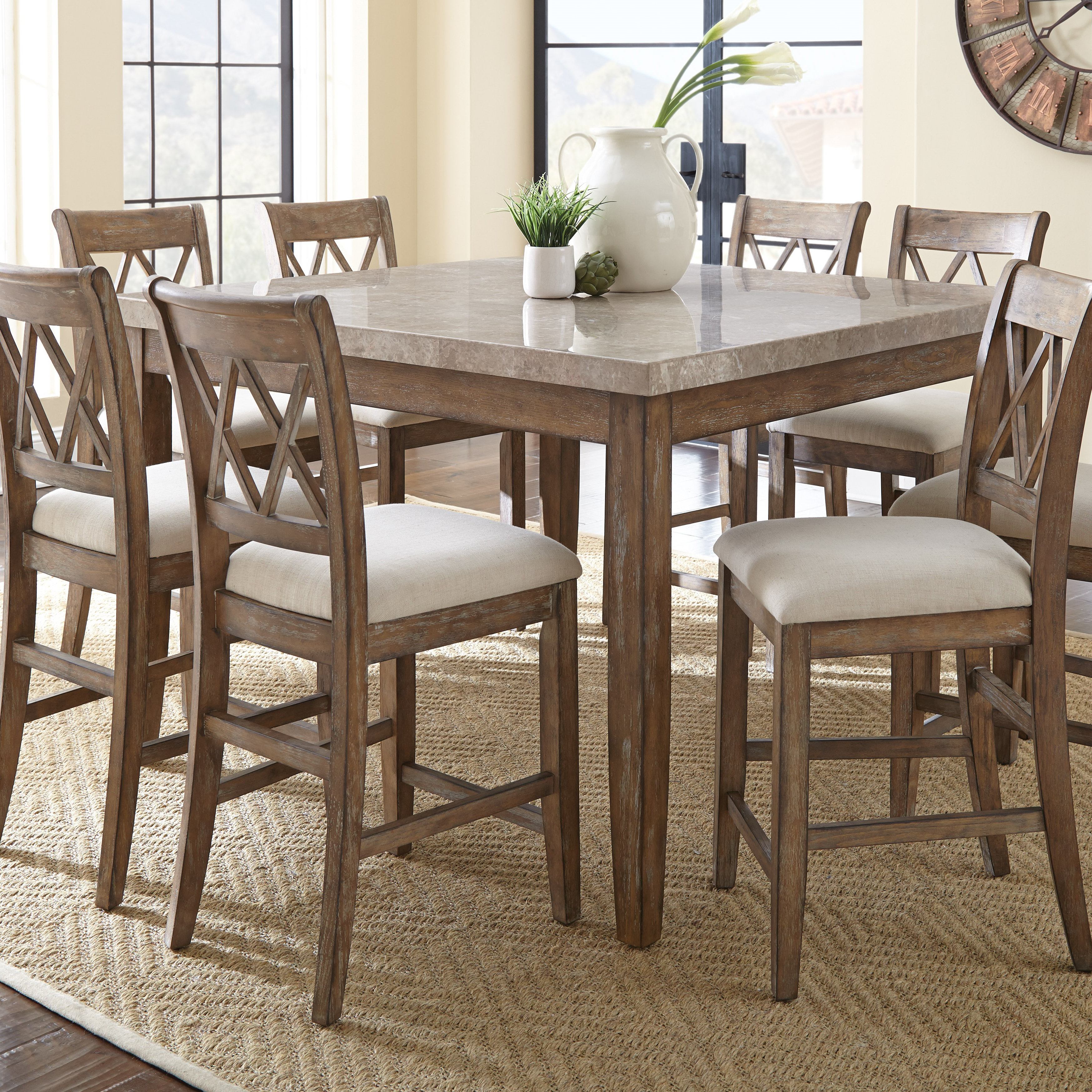 One Allium Way Franco 9 Piece Dining Set Reviews Wayfair    