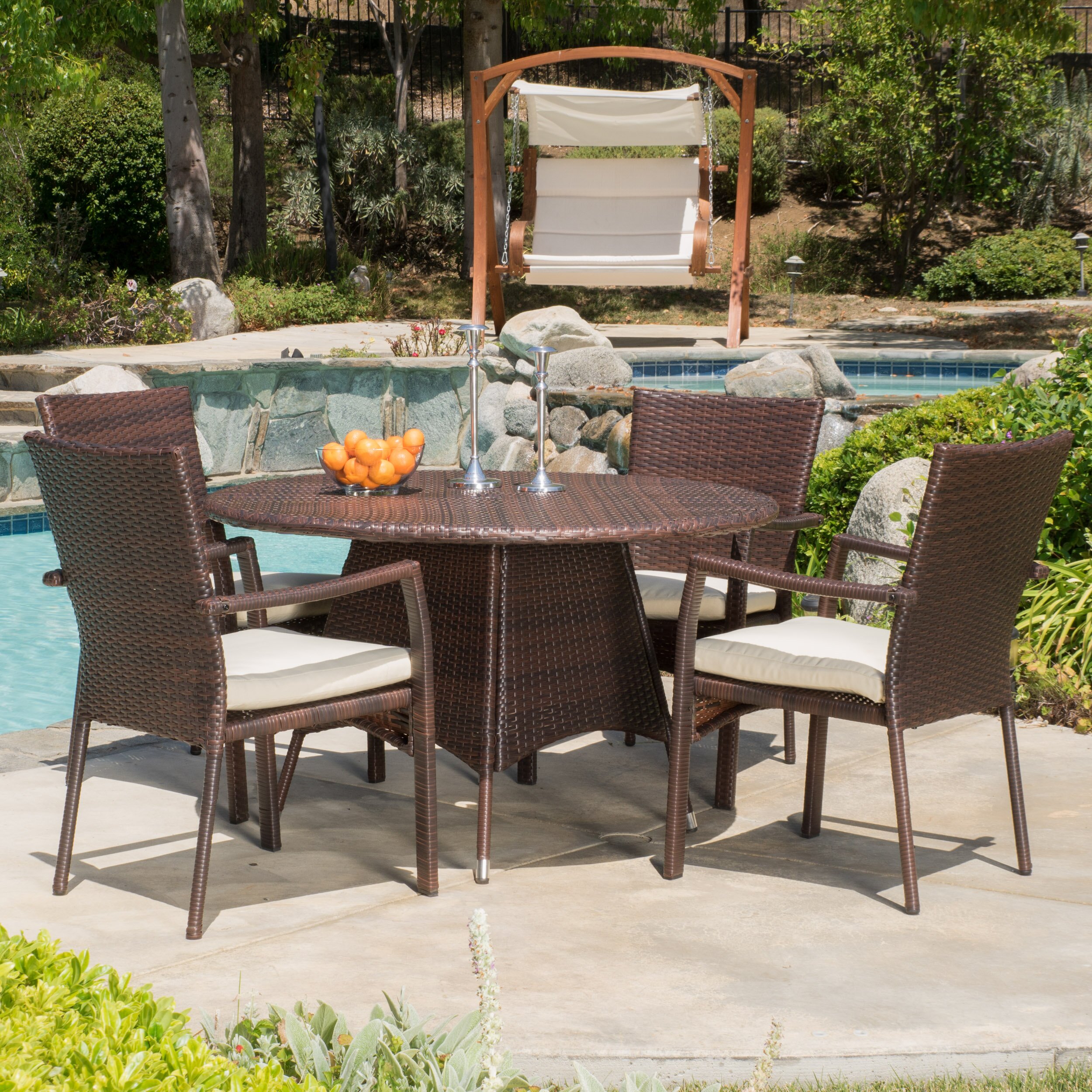 Beachcrest Home Brandon 5 Piece Dining Set with Cushions & Reviews