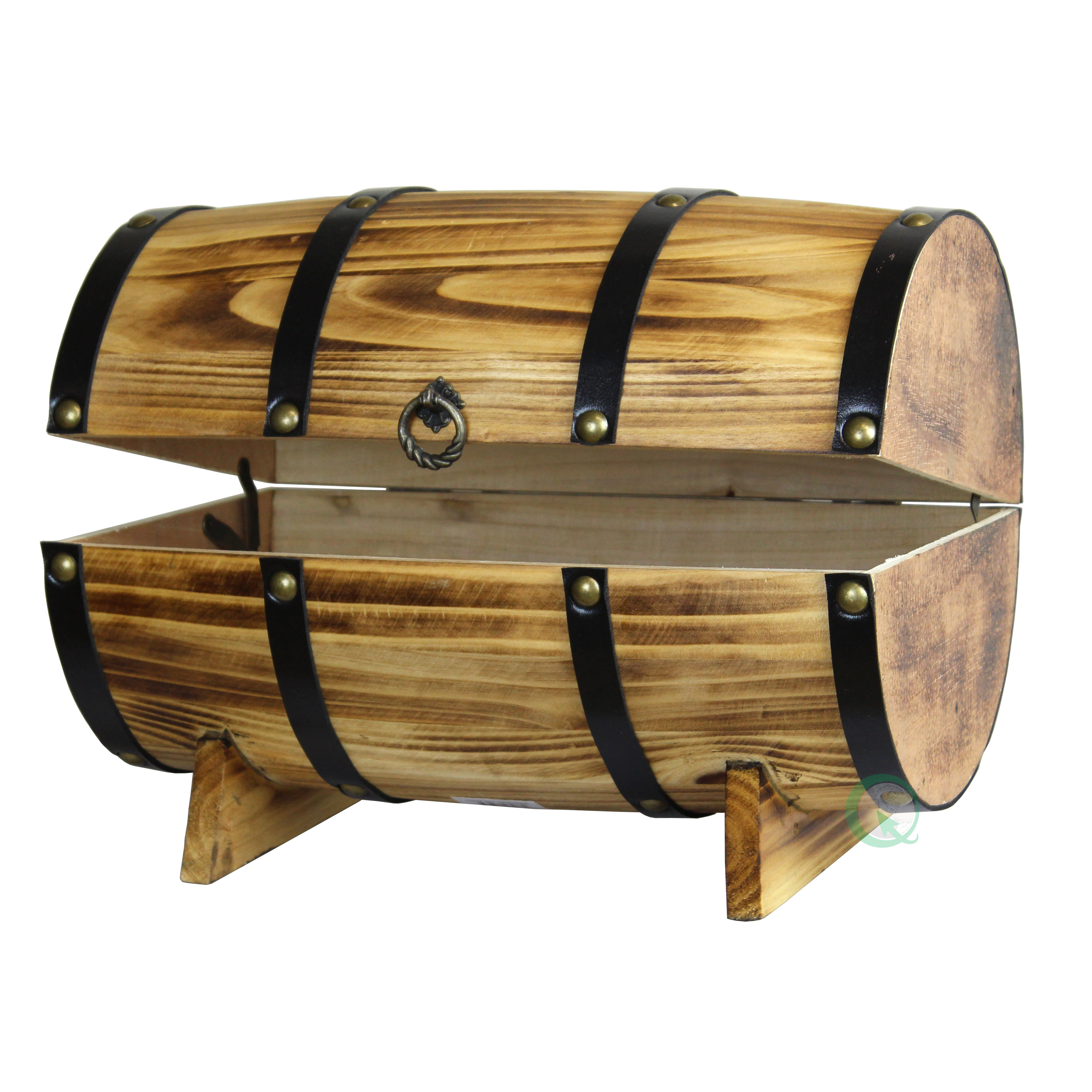 Wooden Wine Barrel Treasure Chest Wayfair