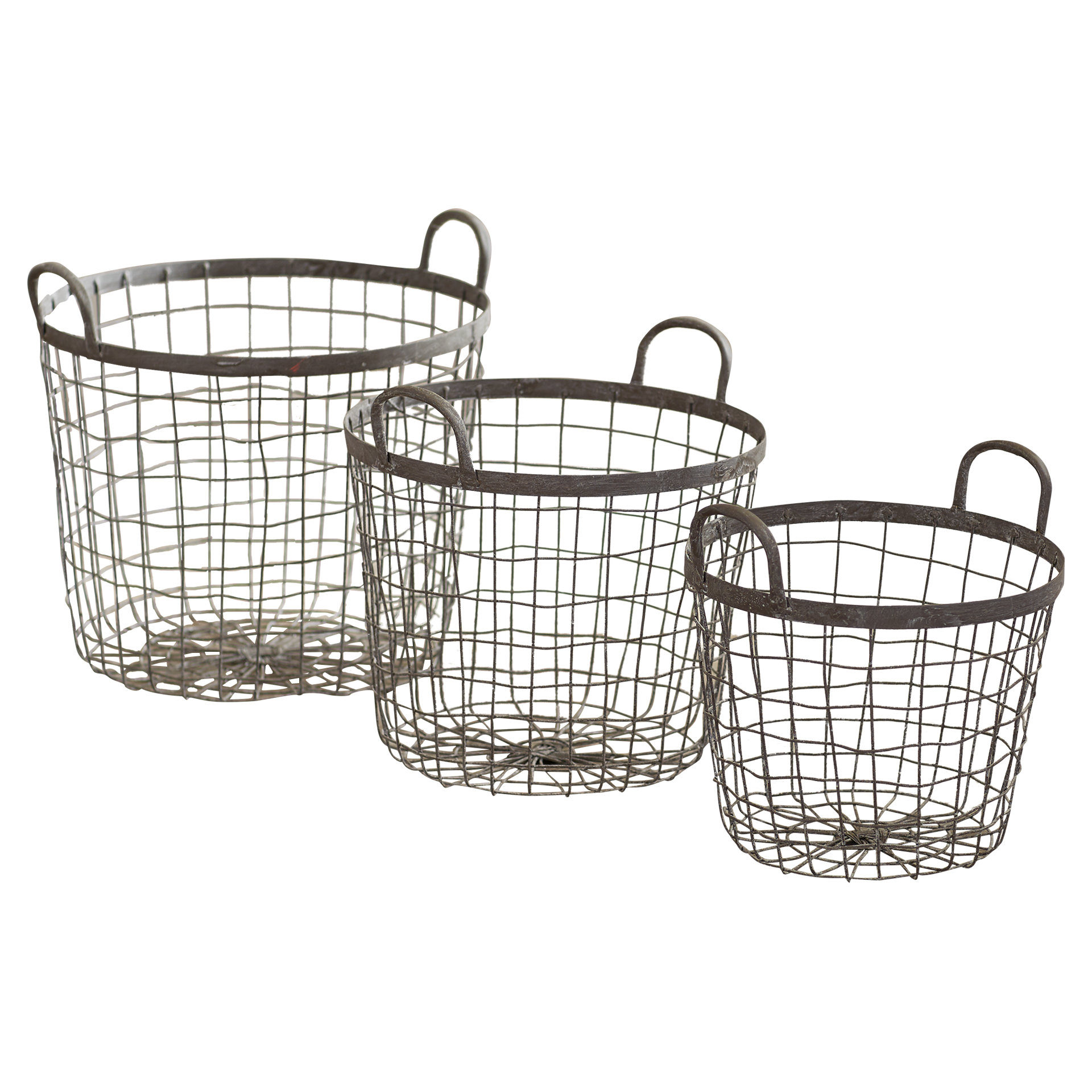3 Piece Wire Basket Set Wayfair