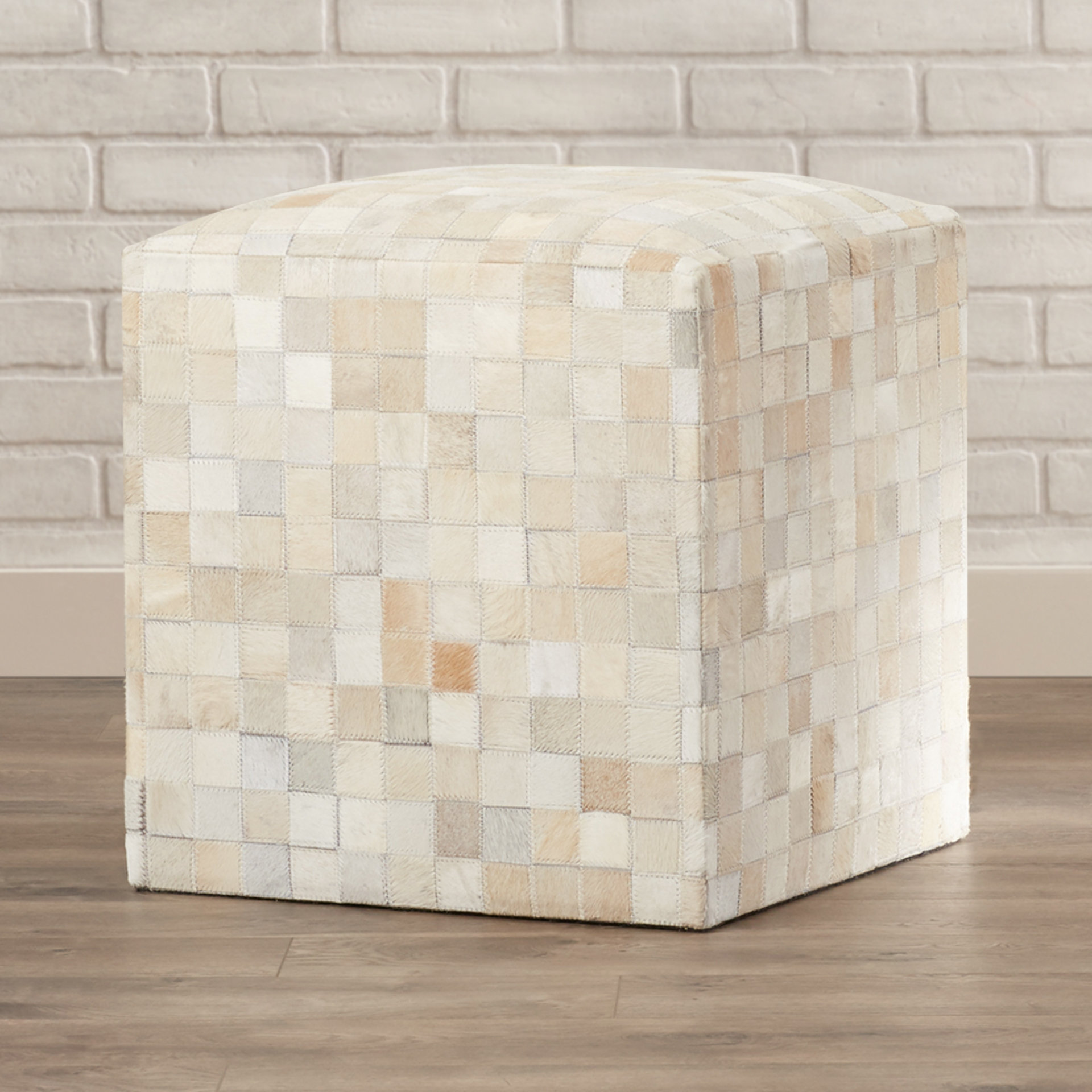 Red Bluff Leather Pouf Ottoman Wayfair