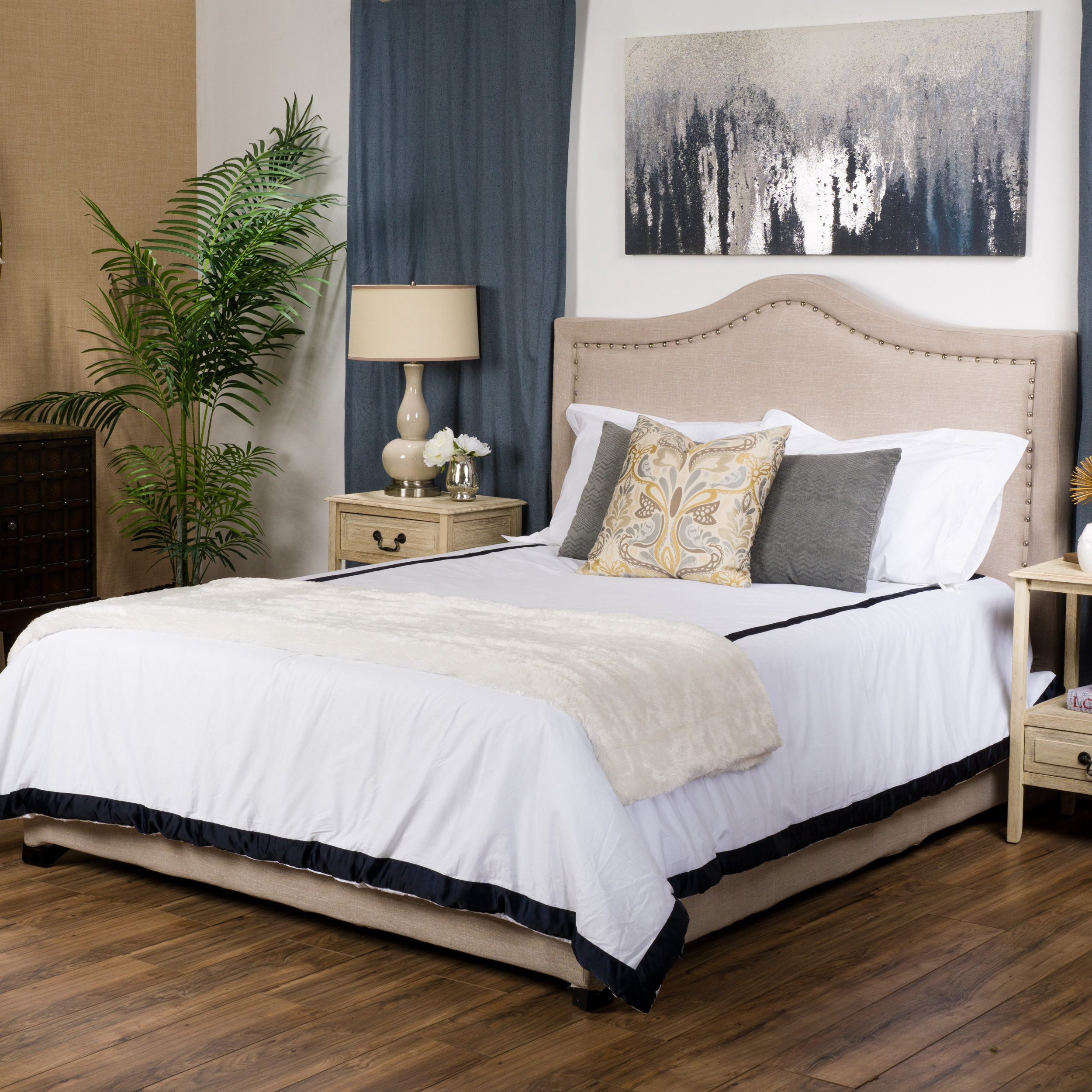 Queen Upholstered Panel Bed Wayfair