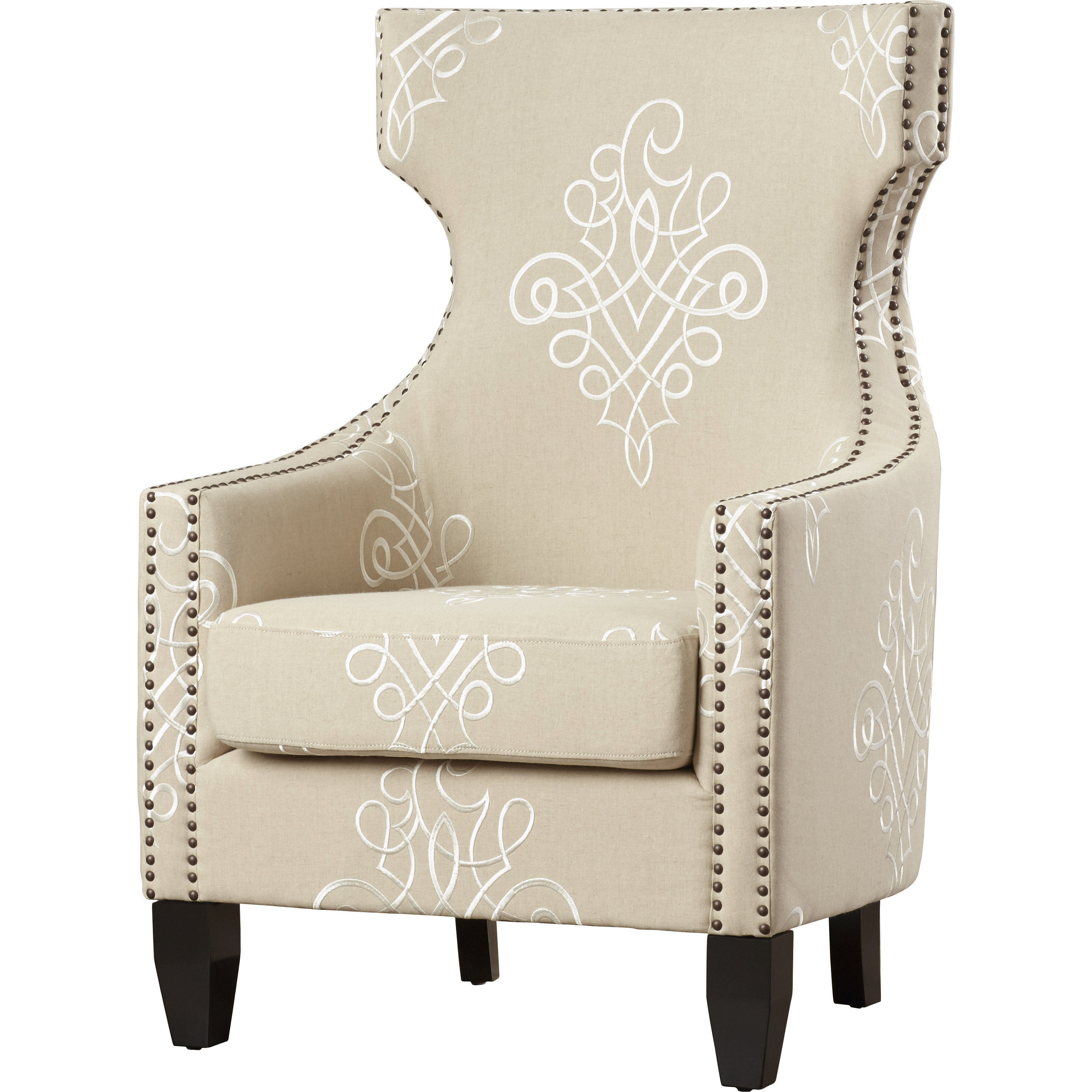 House of Hampton Aquamarine Embroidered Wingback Chair & Reviews Wayfair