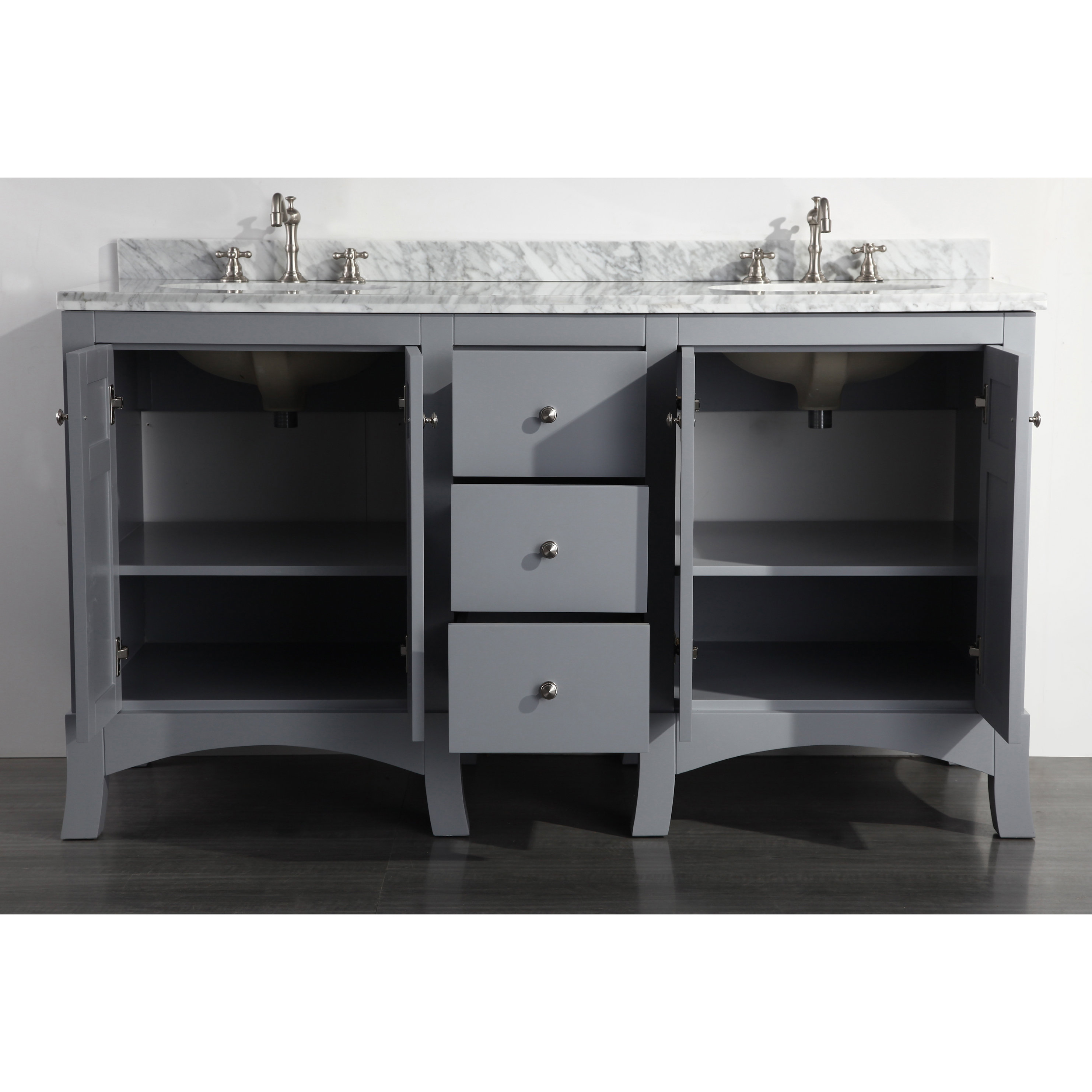 New York 60" Double Bathroom Vanity Set Wayfair