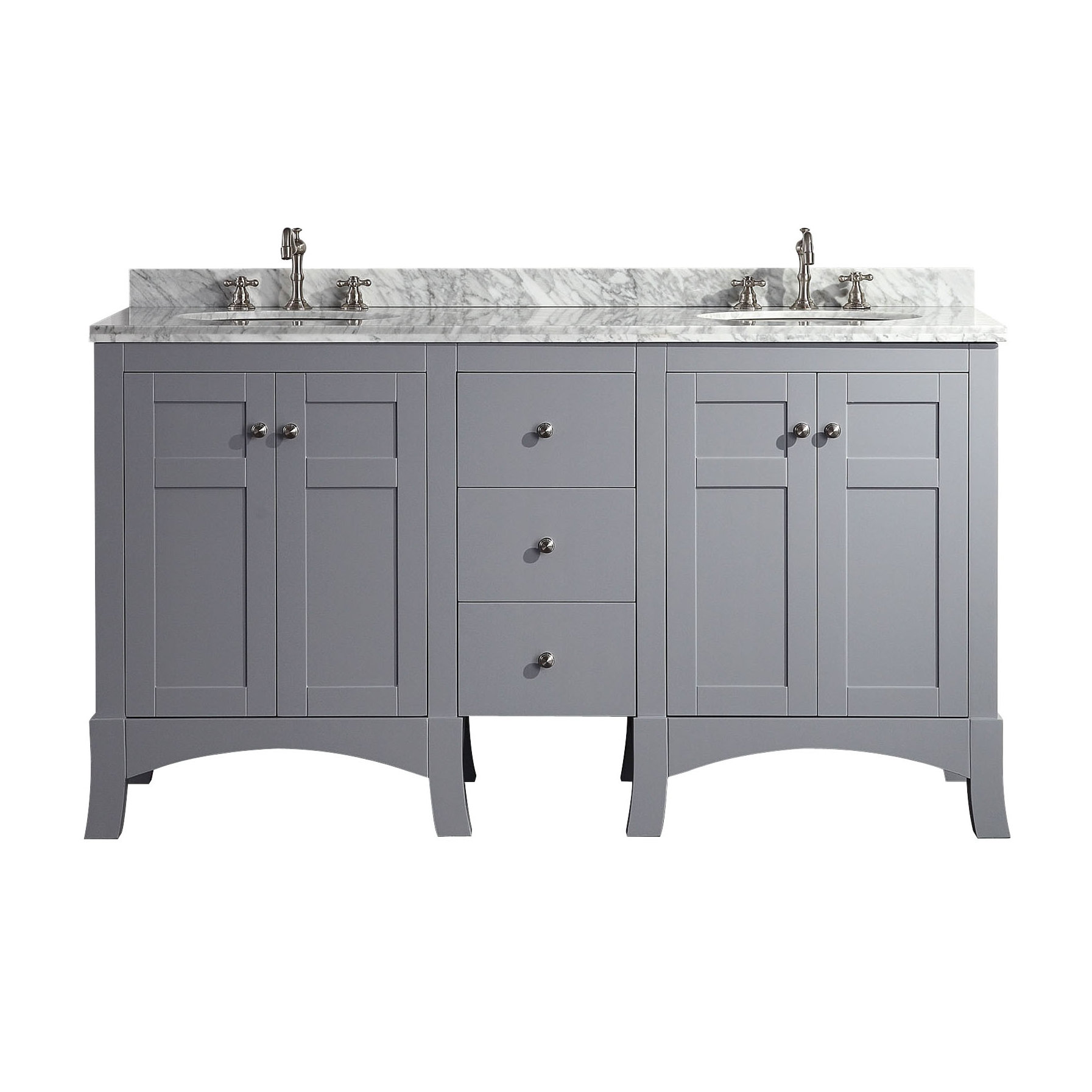 New York 60" Double Bathroom Vanity Set Wayfair