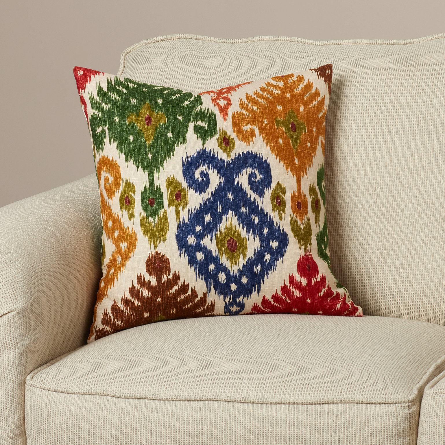 Hartland Ikat Cotton Throw Pillow Wayfair