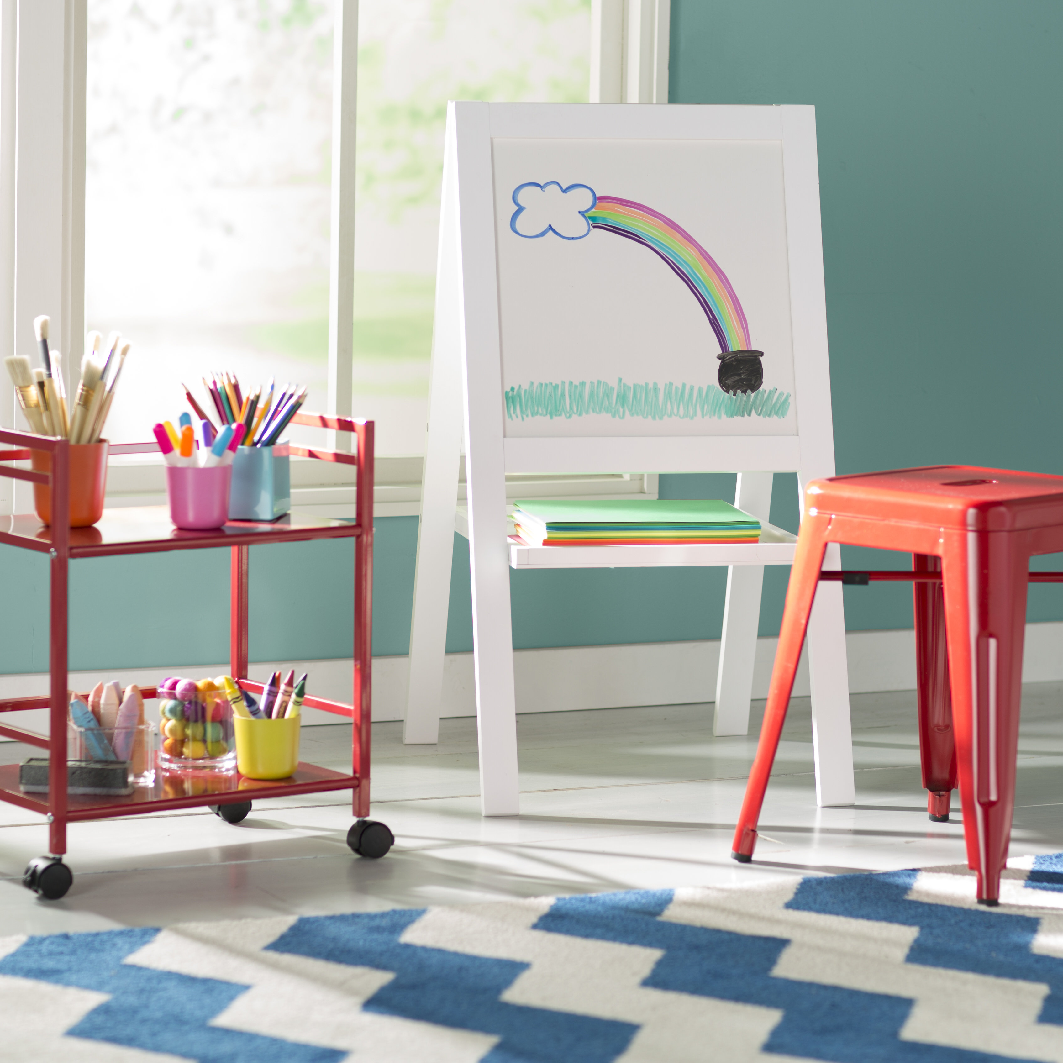 Viv + Rae Kaitlin Marker Tray Double Sided Board Easel & Reviews Wayfair