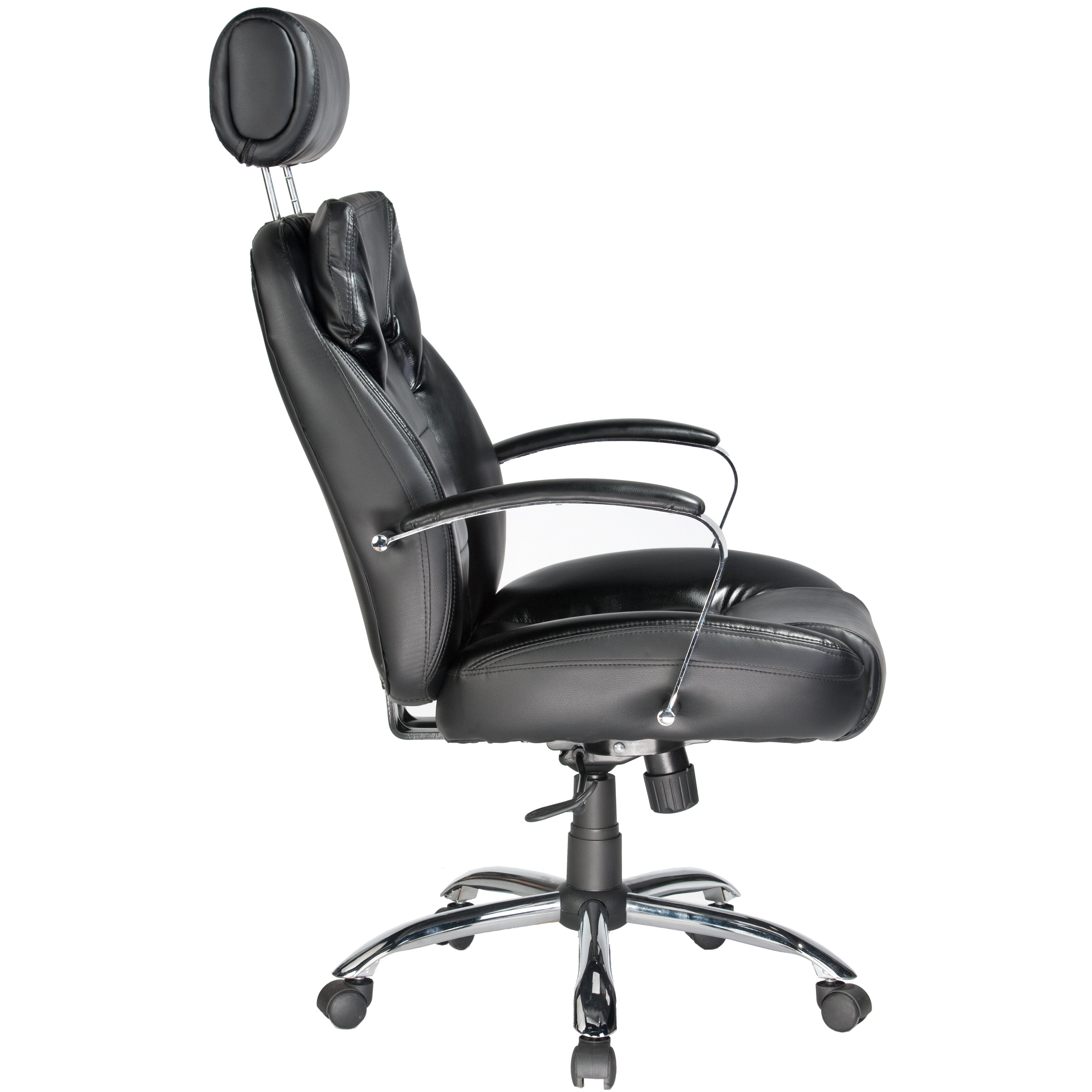 Louis Leather Computer Chair in Black | Wayfair