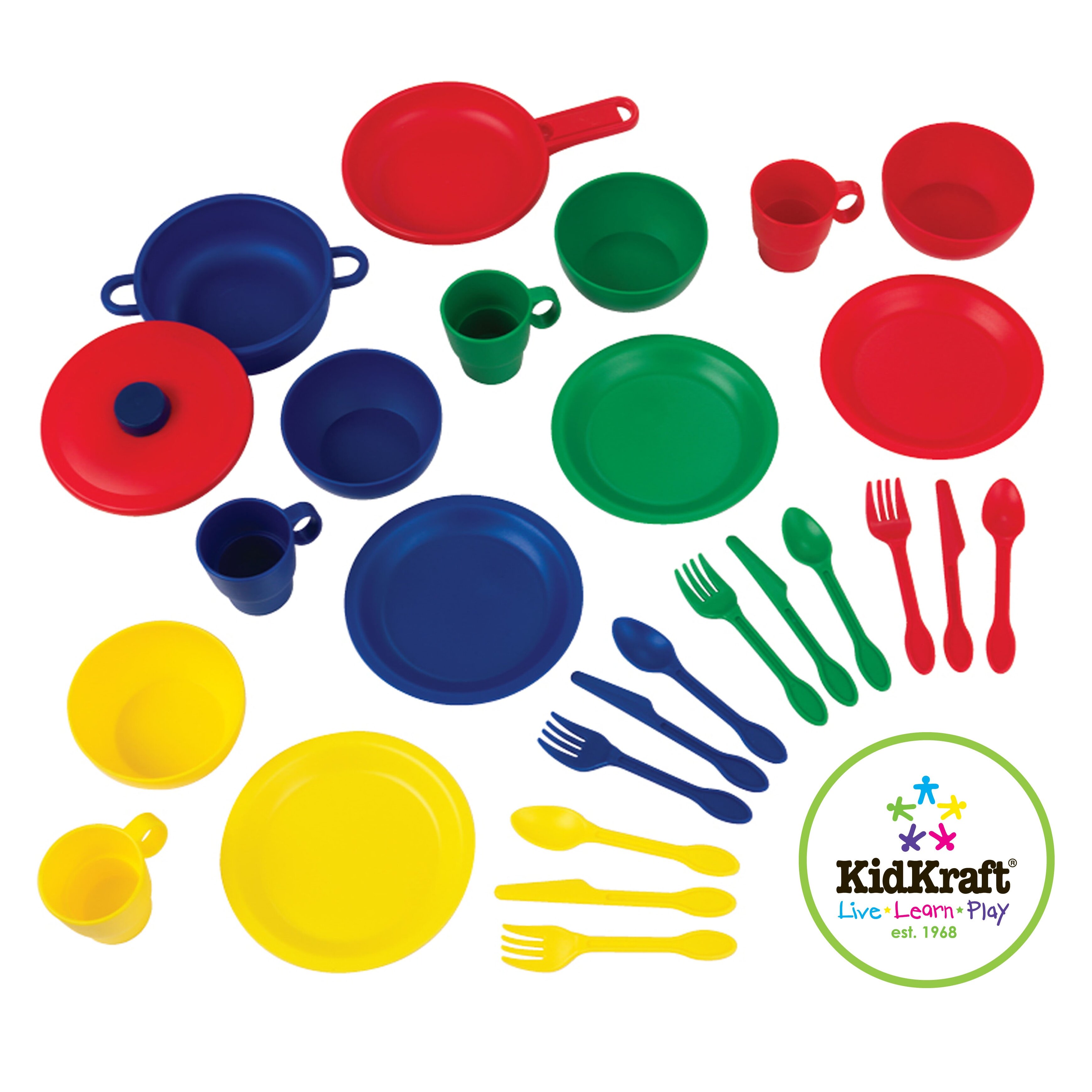 KidKraft 27 Piece Cookware Play Set Reviews Wayfair   27%2BPiece%2BPrimary%2BCookware%2BSet 