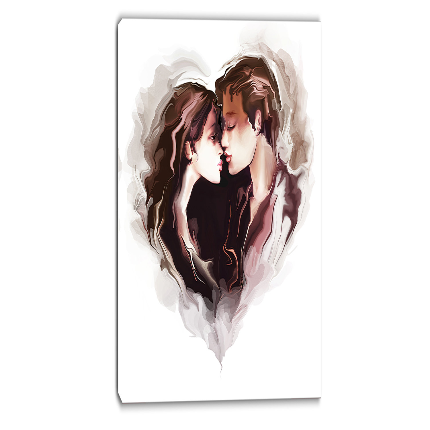 Couple of Lovers Kissing Romantic Graphic Art on Wrapped Canvas Wayfair