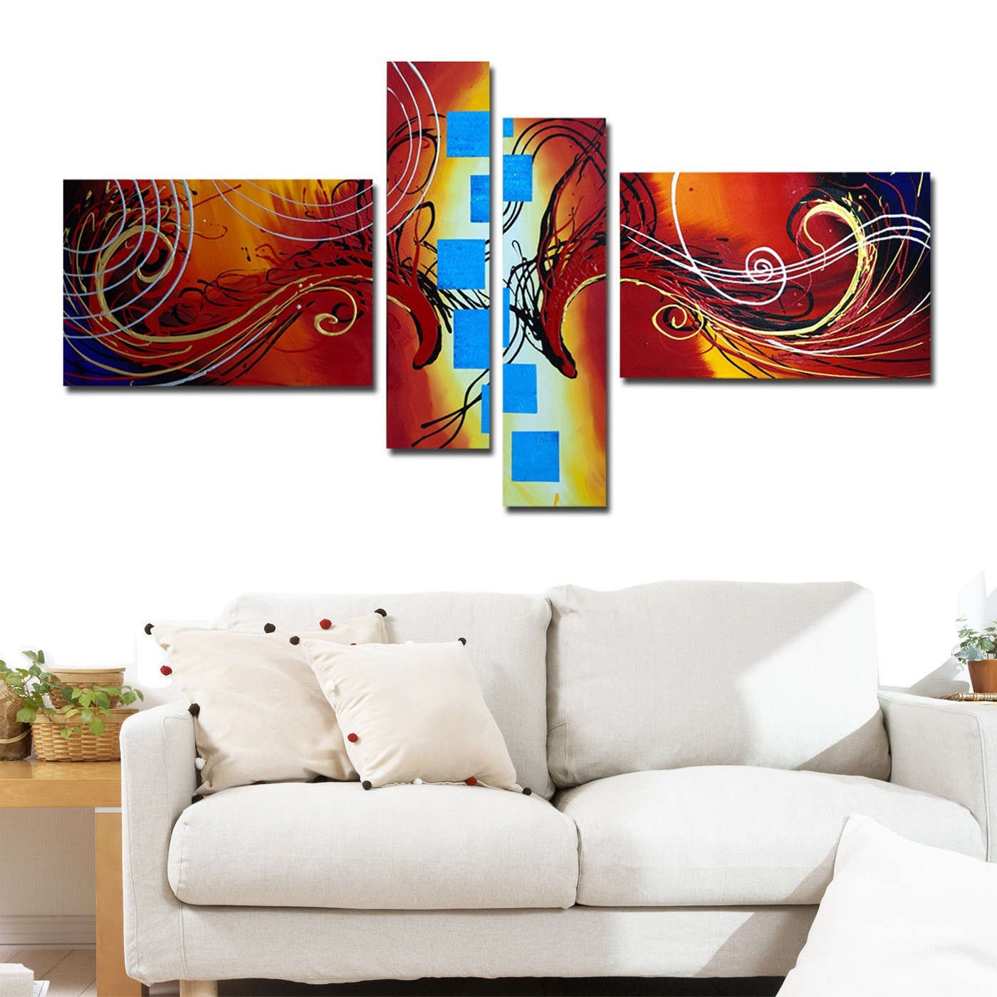 Modern Abstract 4 Piece Original Painting on Canvas Set | Wayfair