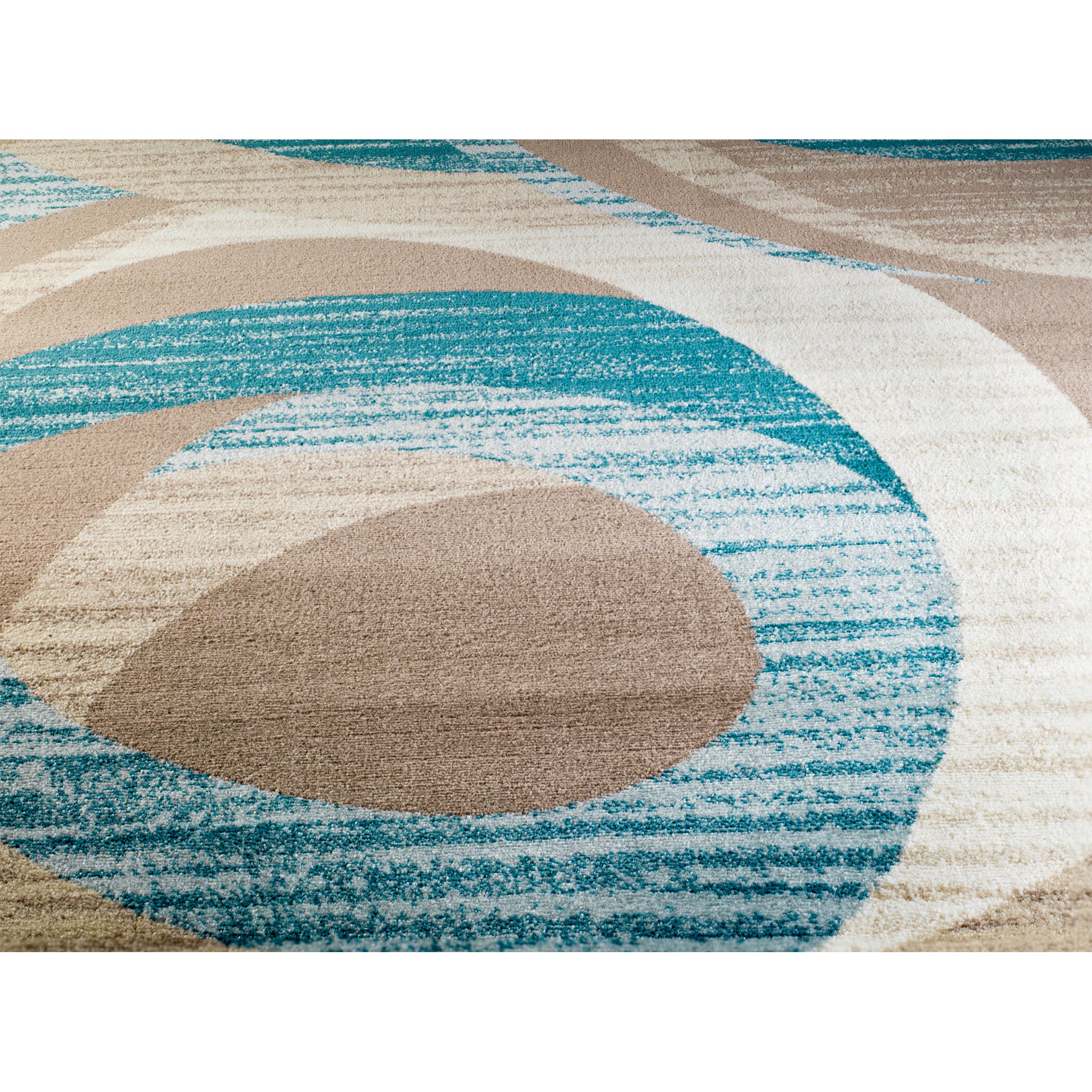 Summit Turquoise Area Rug Wayfair   SUMMIT ELITE COLLECTION 59 TURQUOISE CIRCLE SWIRL MODERN CONTEMPORARY AREA RUG SMTE59 