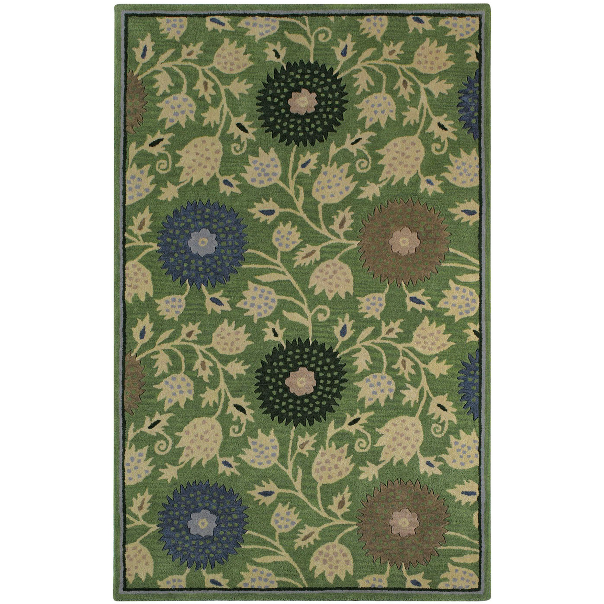 Williamsburg Green Patricia Polka Dots/Vines Area Rug Wayfair