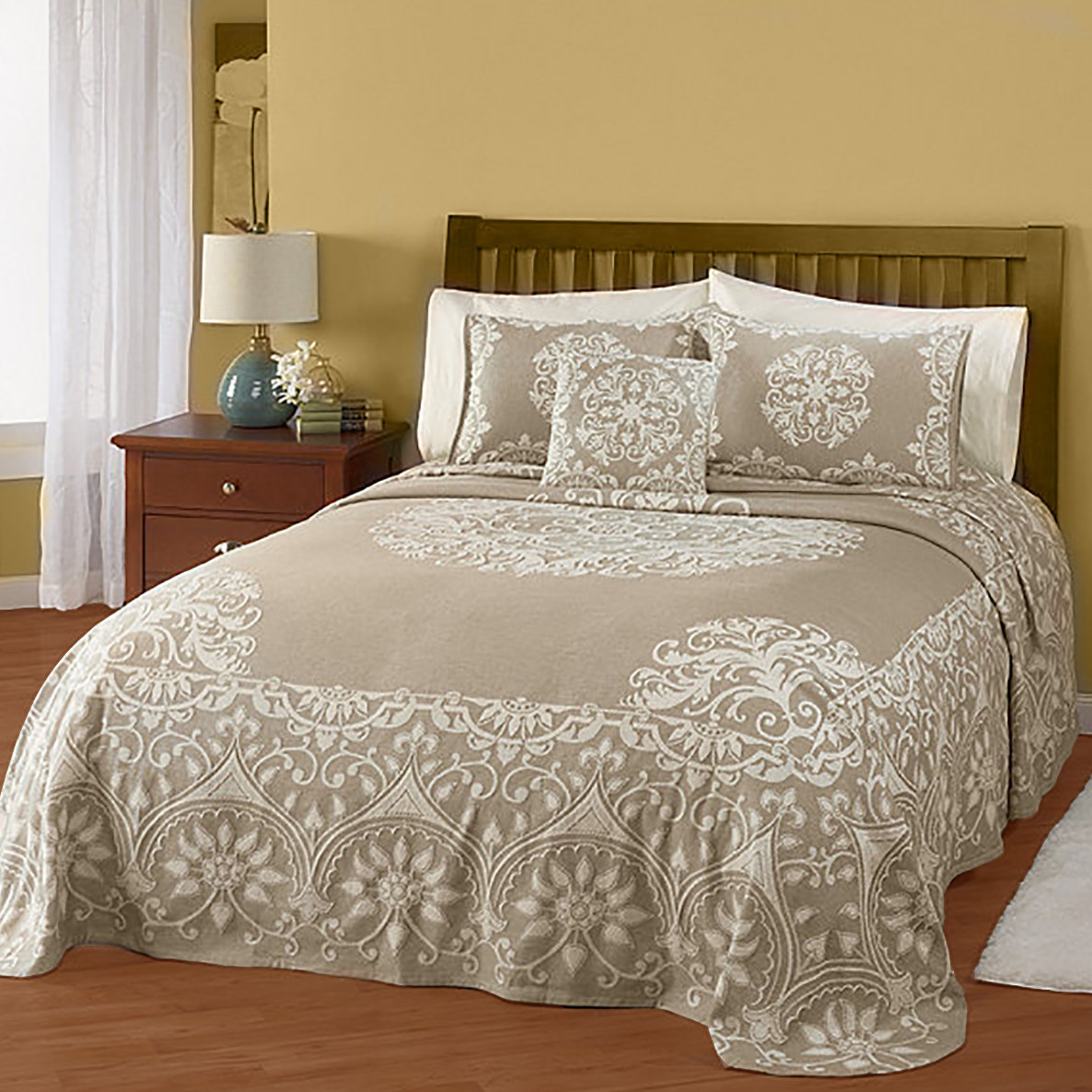 PDK Worldwide Natural Opulence Jacquard Bedspread & Reviews Wayfair