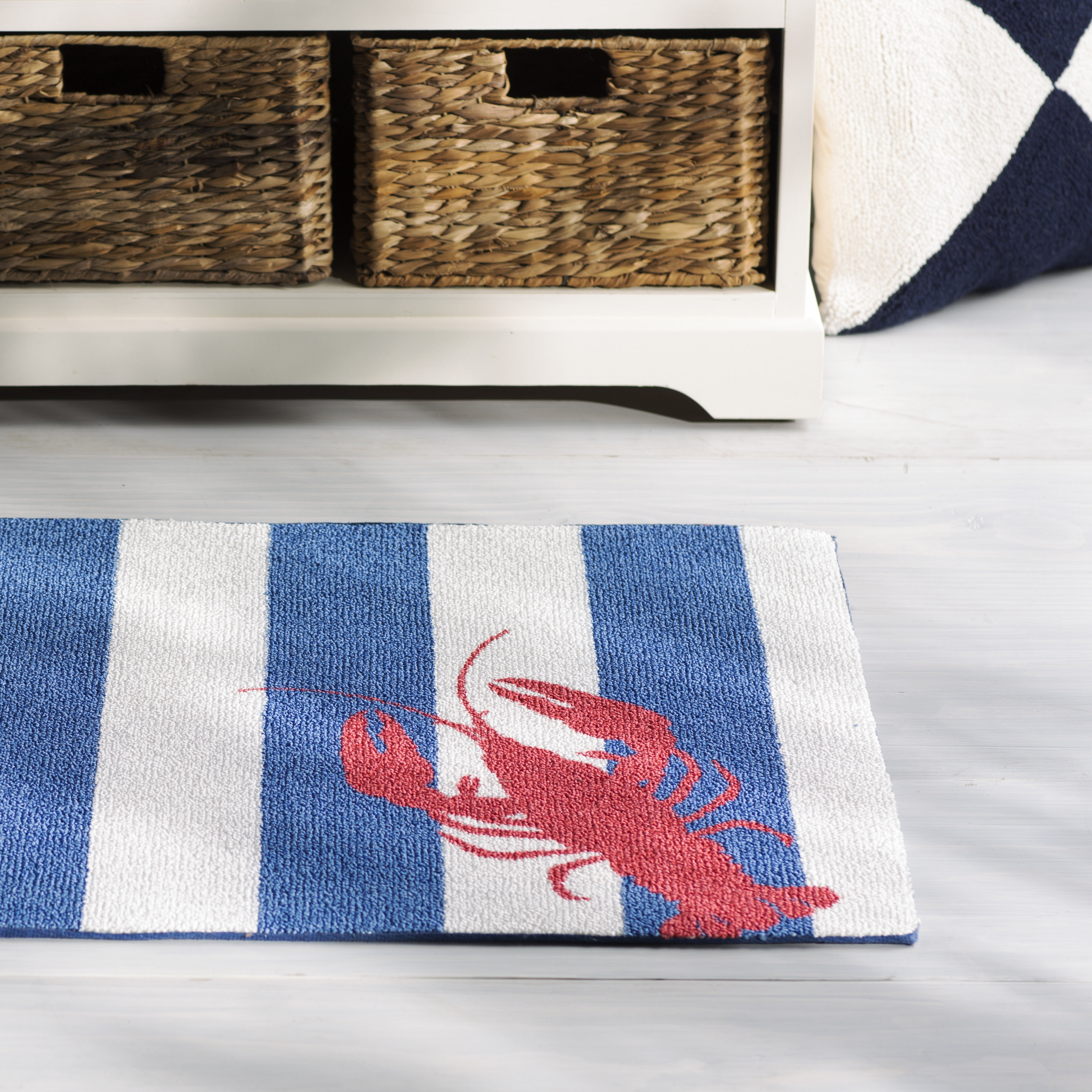 Bowhook Navy "Lobster" Area Rug Wayfair
