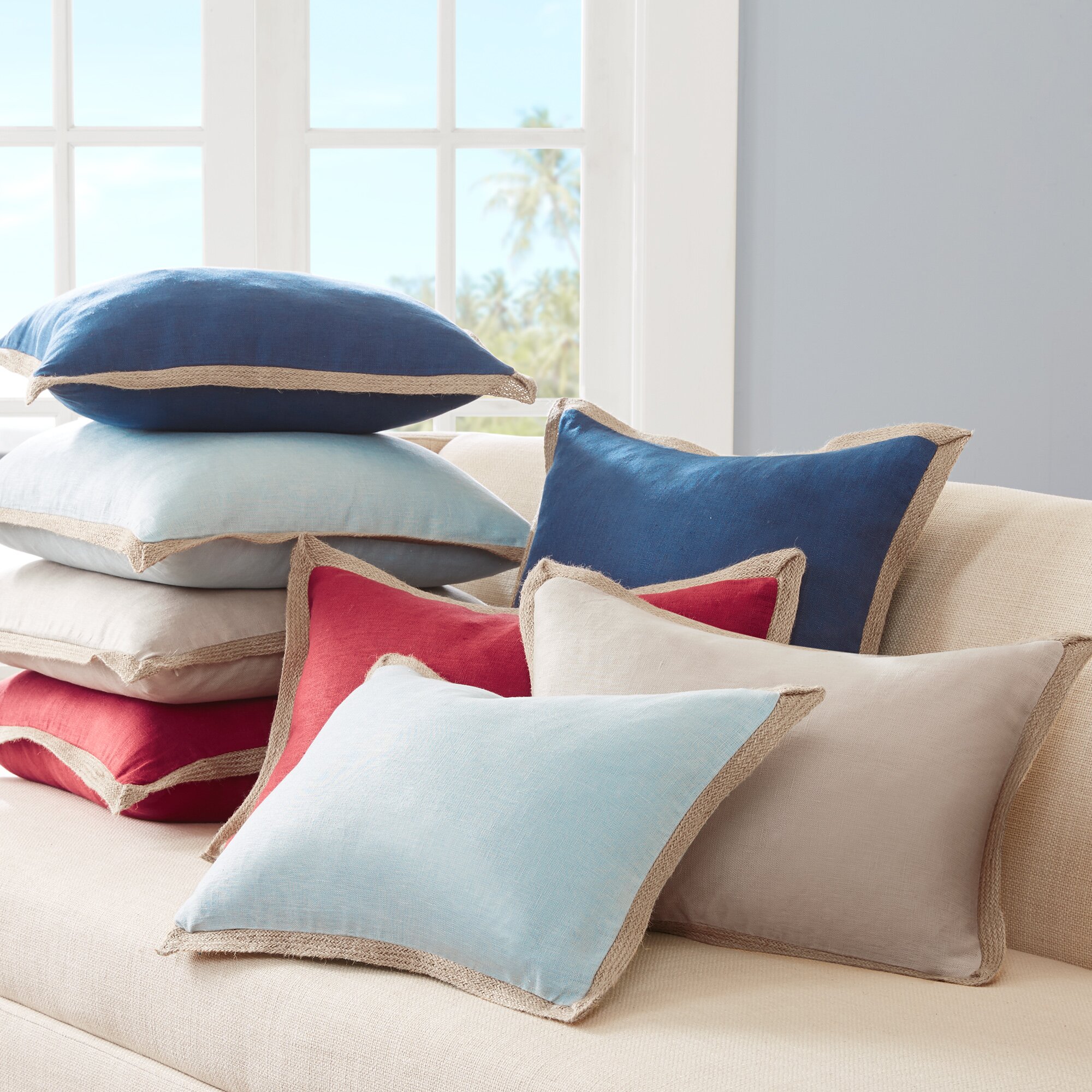 linen throw pillows