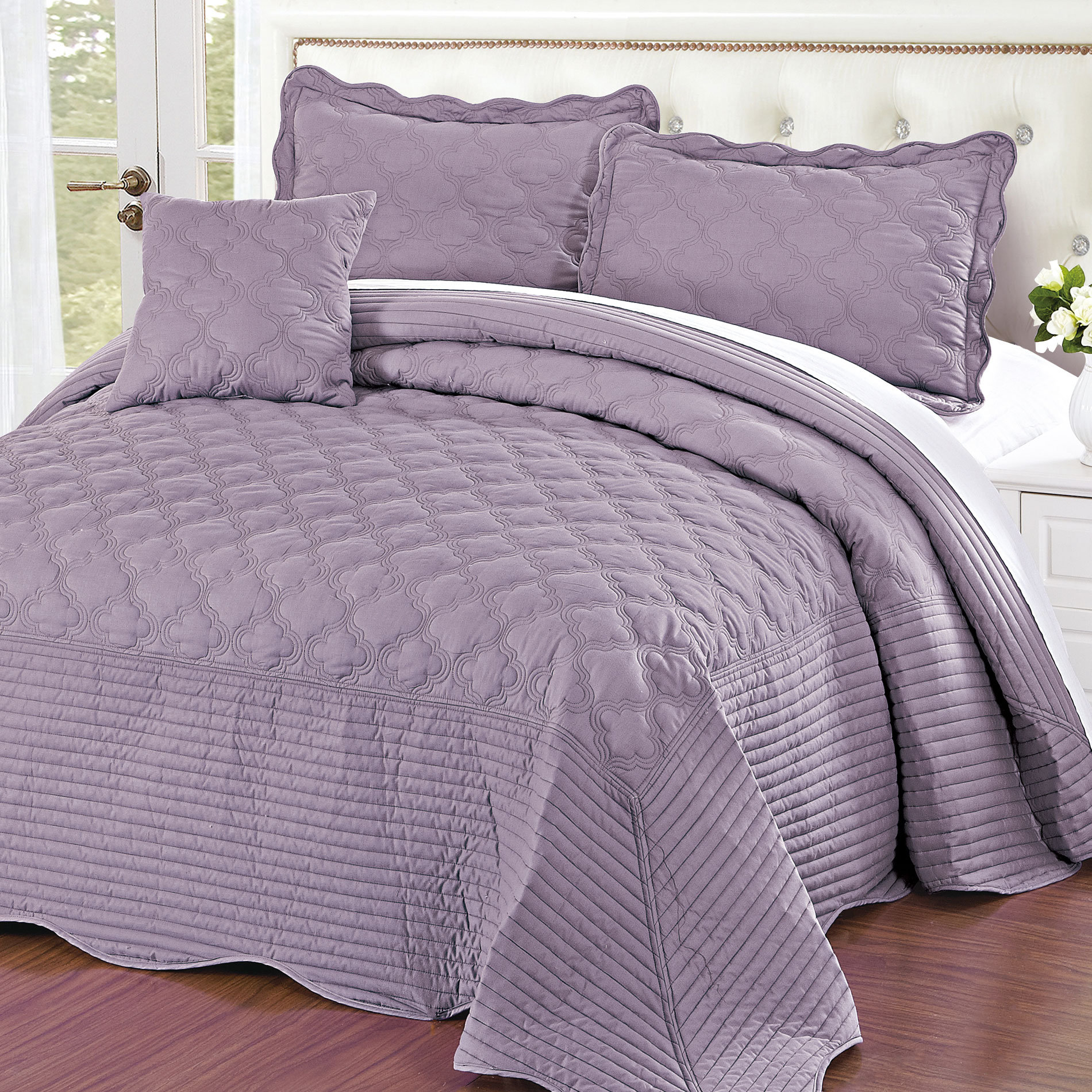 Serenta 4 Piece Quilted Cotton Bedspread Set & Reviews Wayfair
