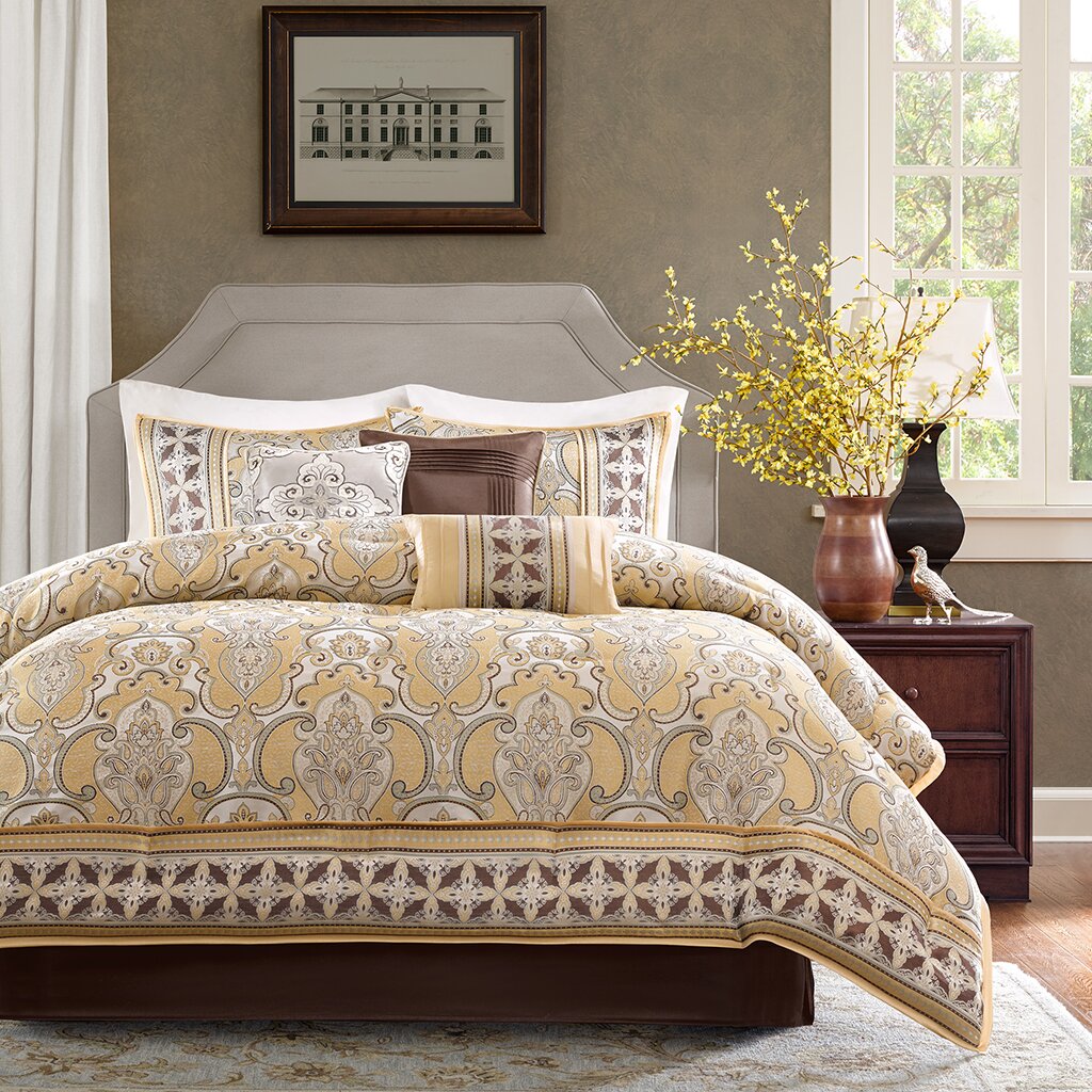 Madison Park Chapman 7 Piece Comforter Set in Gold ...