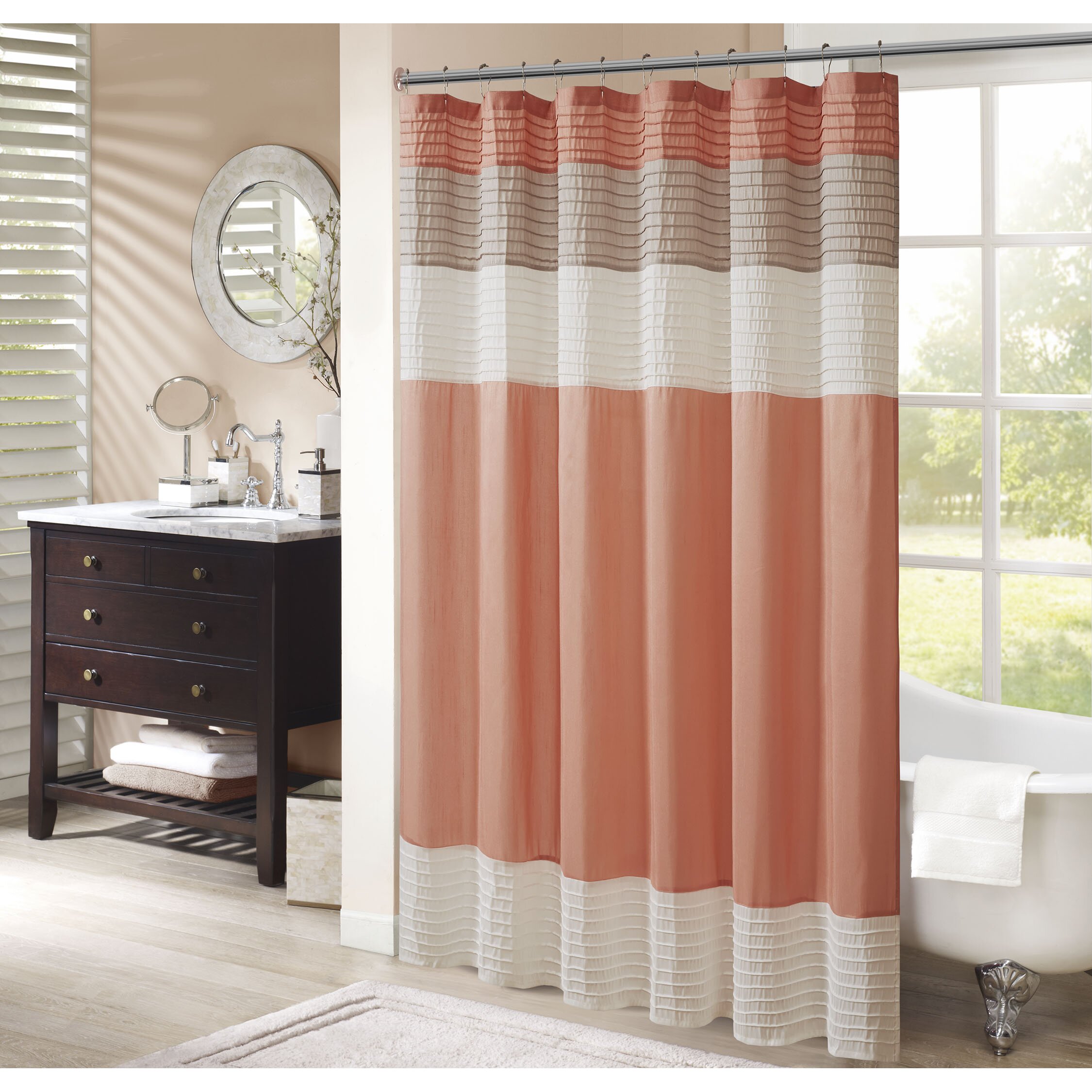 Madison Park Amherst Shower Curtain Reviews Wayfair Ca   Trinity Shower Curtain MP70 220 