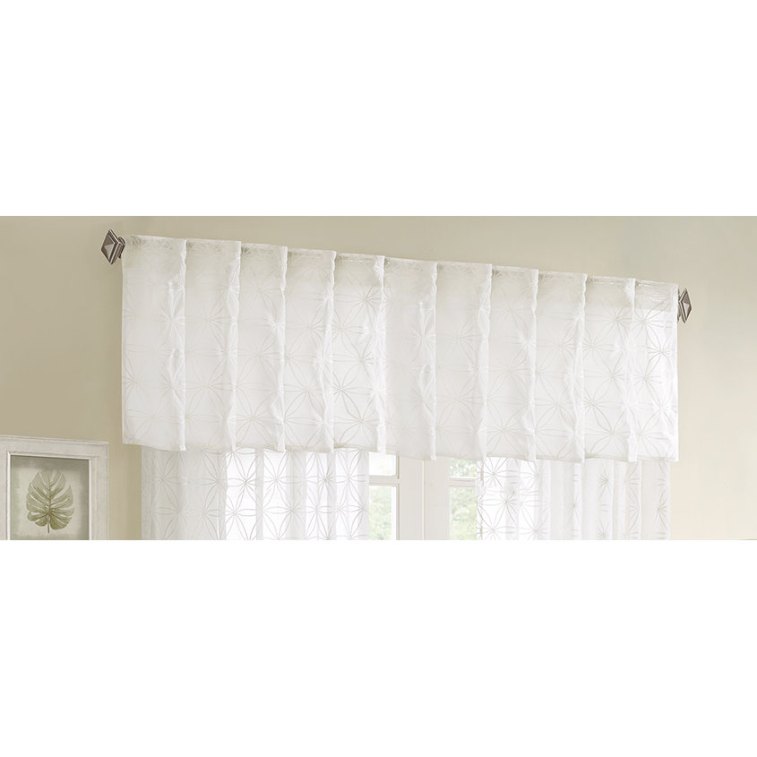 Madison Park Gemma Sheer Embroidered Window Curtain Valance Wayfair