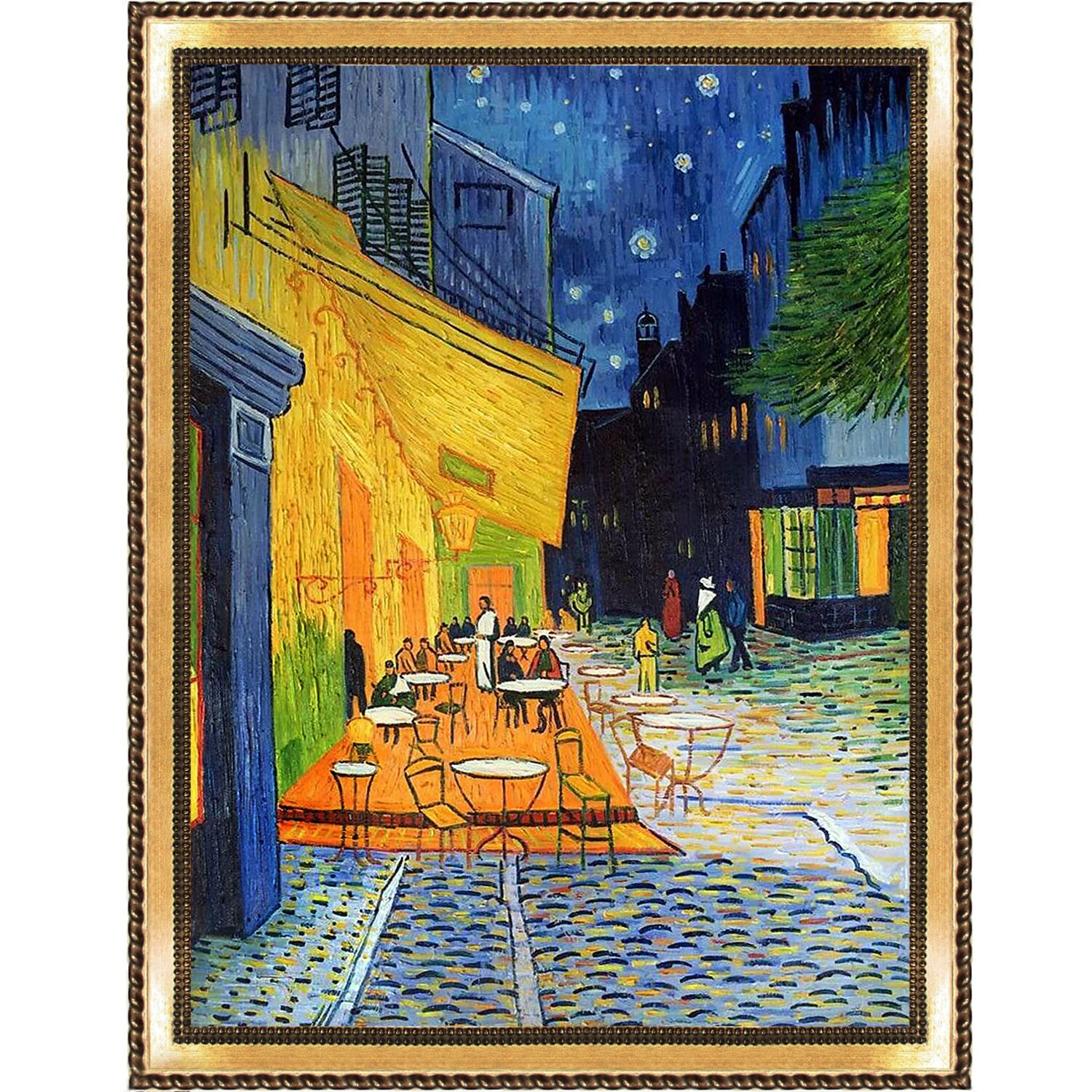 'Cafe Terrace at Night' by Vincent Van Gogh Framed Painting Print | Wayfair
