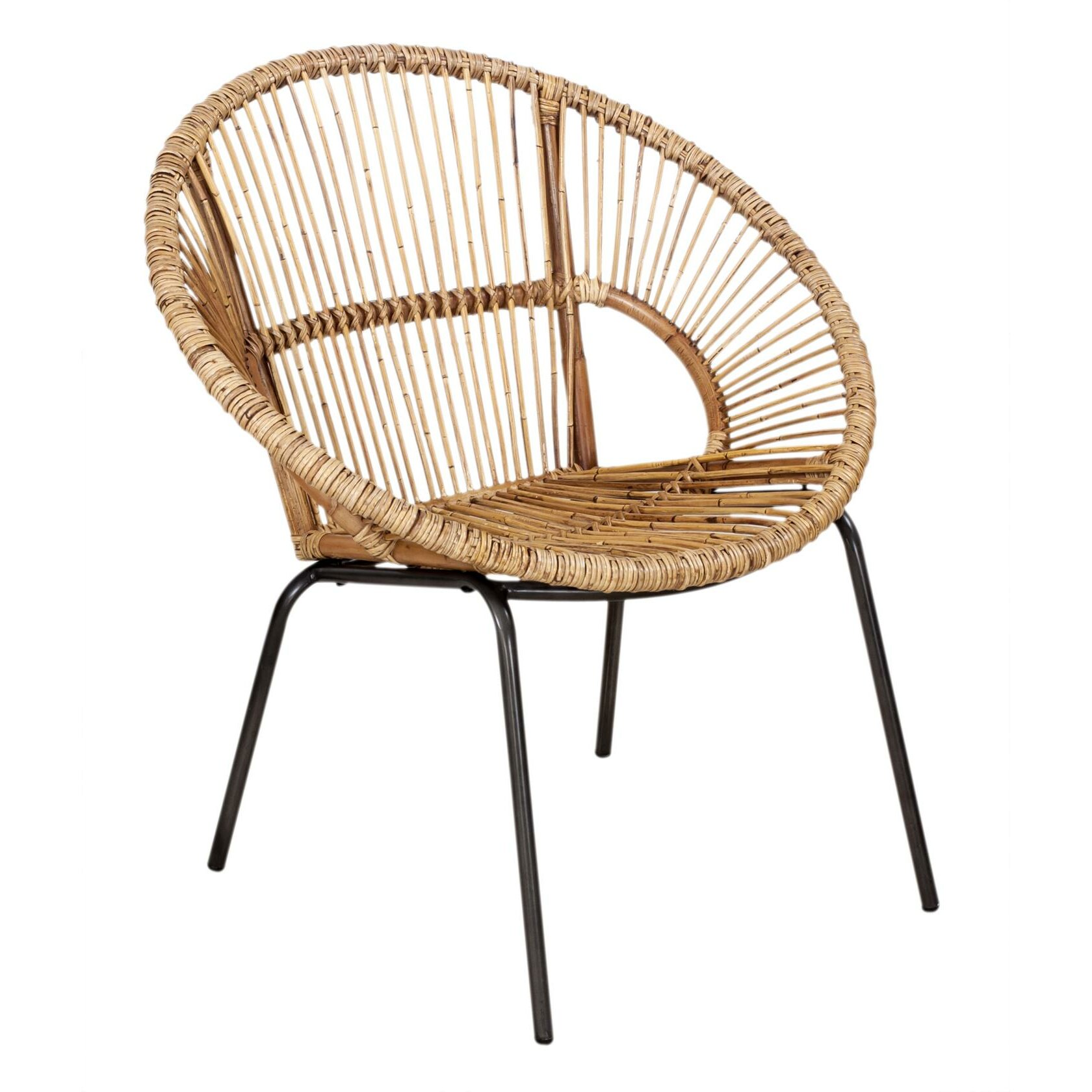 Bay Isle Home Coolidge Rattan Round Arm Chair & Reviews | Wayfair