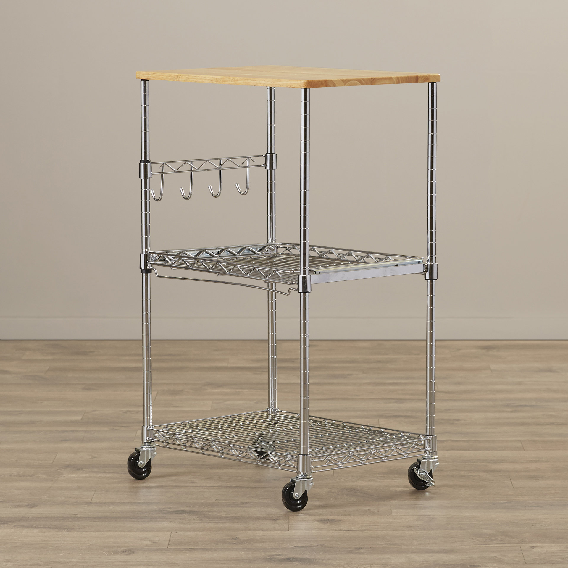 Microwave Cart with Wood Top Wayfair