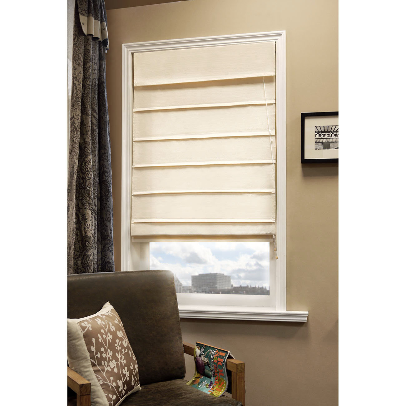 Symple Stuff Cotton Privacy Roman Shade & Reviews Wayfair