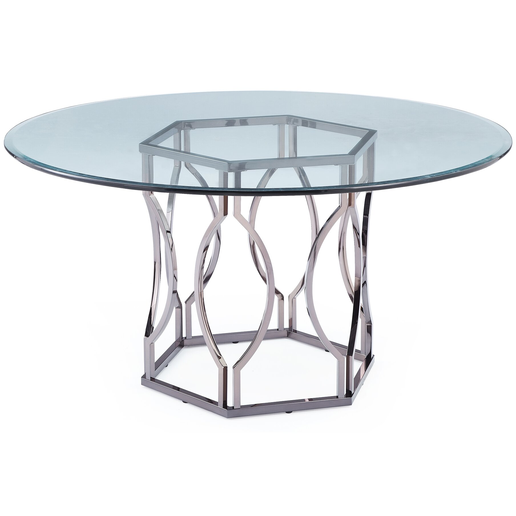 Viggo Round Glass Dining Table | Wayfair