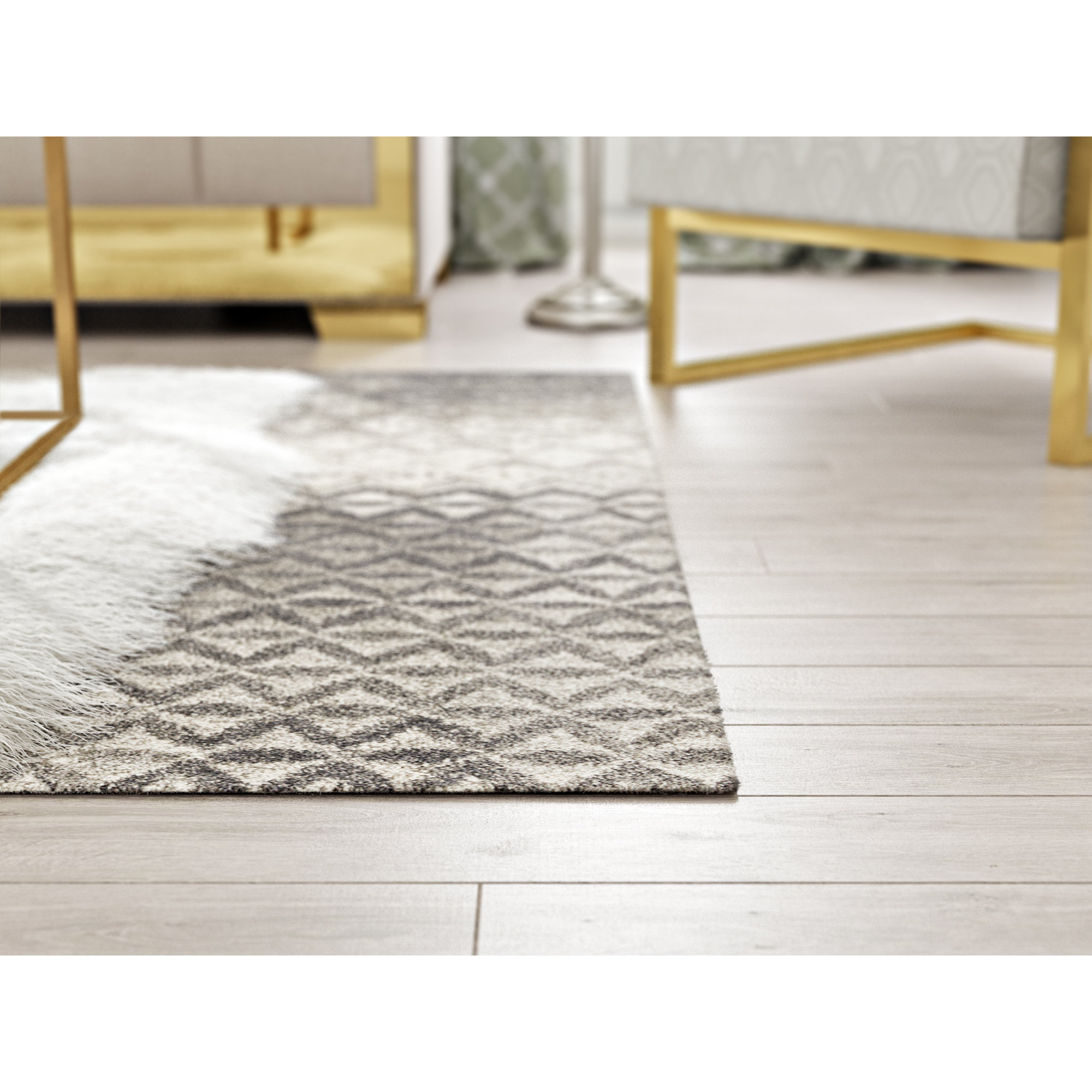 Matt Light Gray/Ivory Area Rug Wayfair