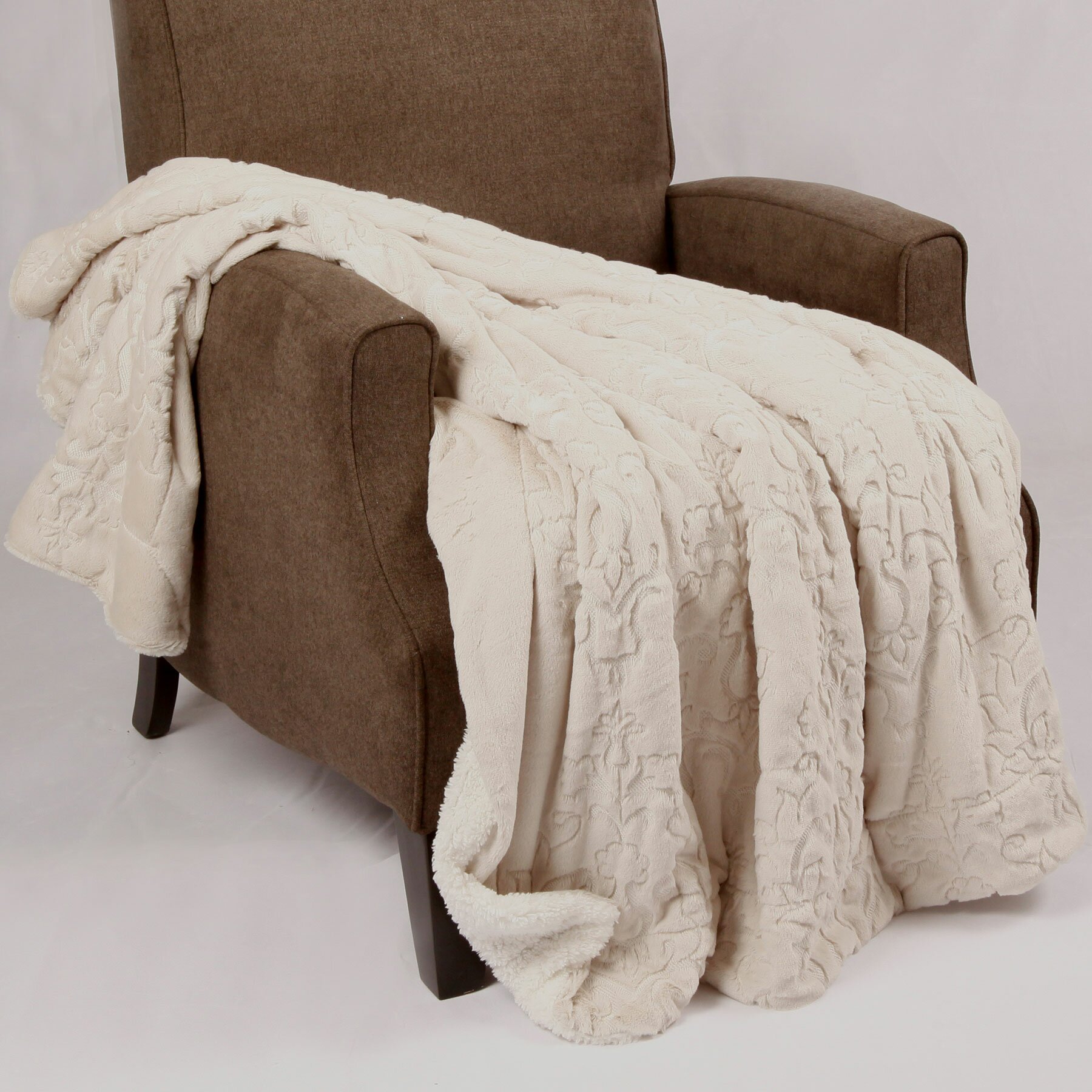 BOON Throw & Blanket Batik Faux Fur Sherpa Throw Blanket & Reviews ...