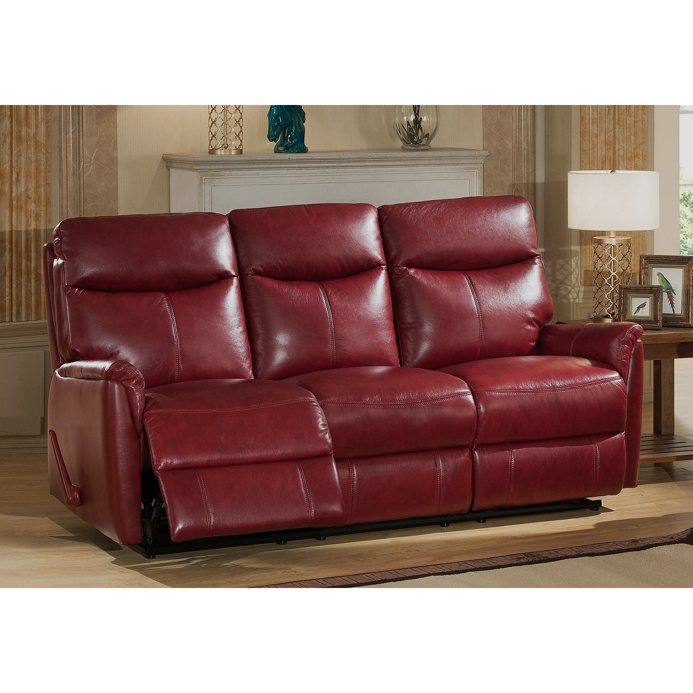 Napa Top Grain Lay Flat Leather Reclining Sofa Wayfair.ca