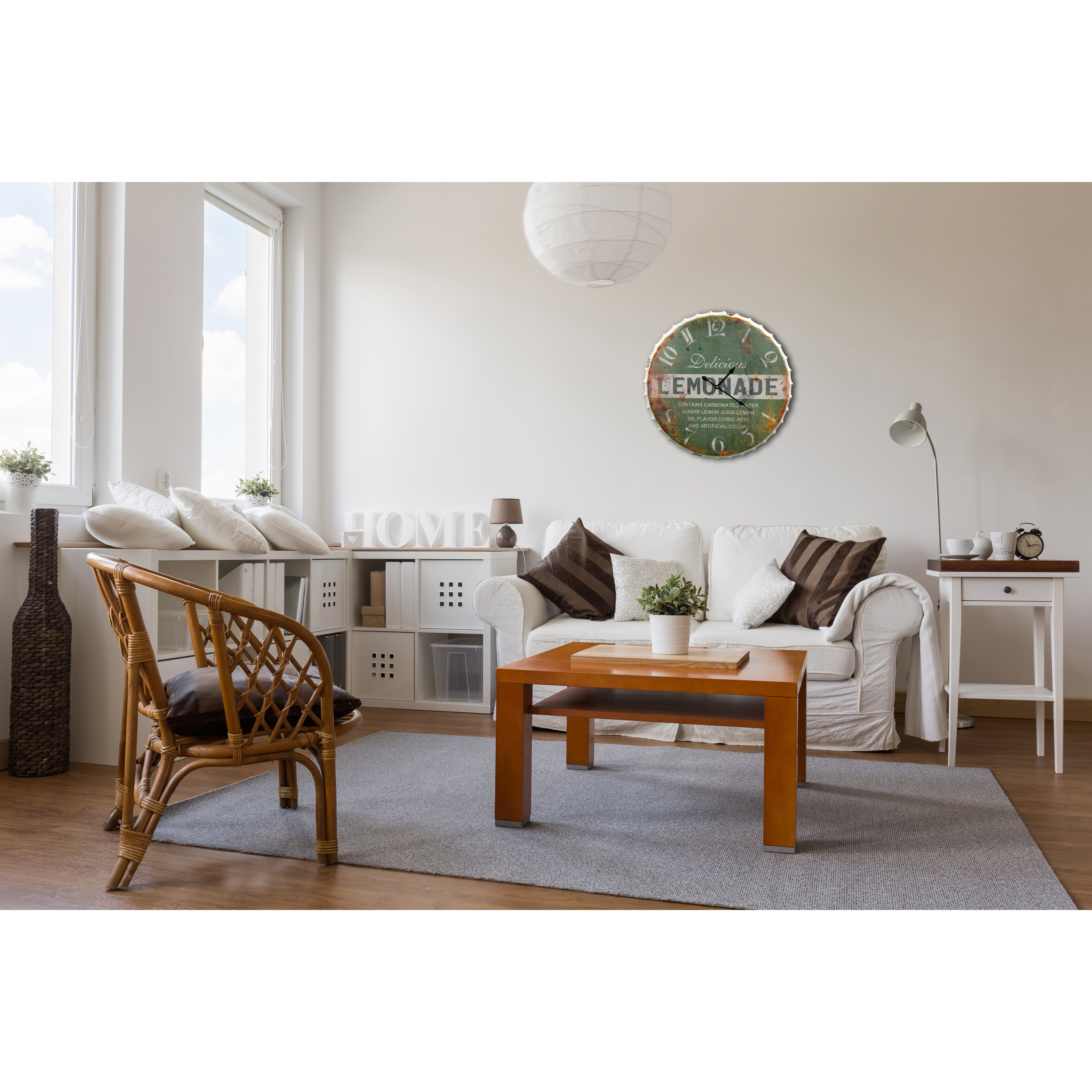 Oversized 24" Lemonade Bottle Cap Clock Wayfair