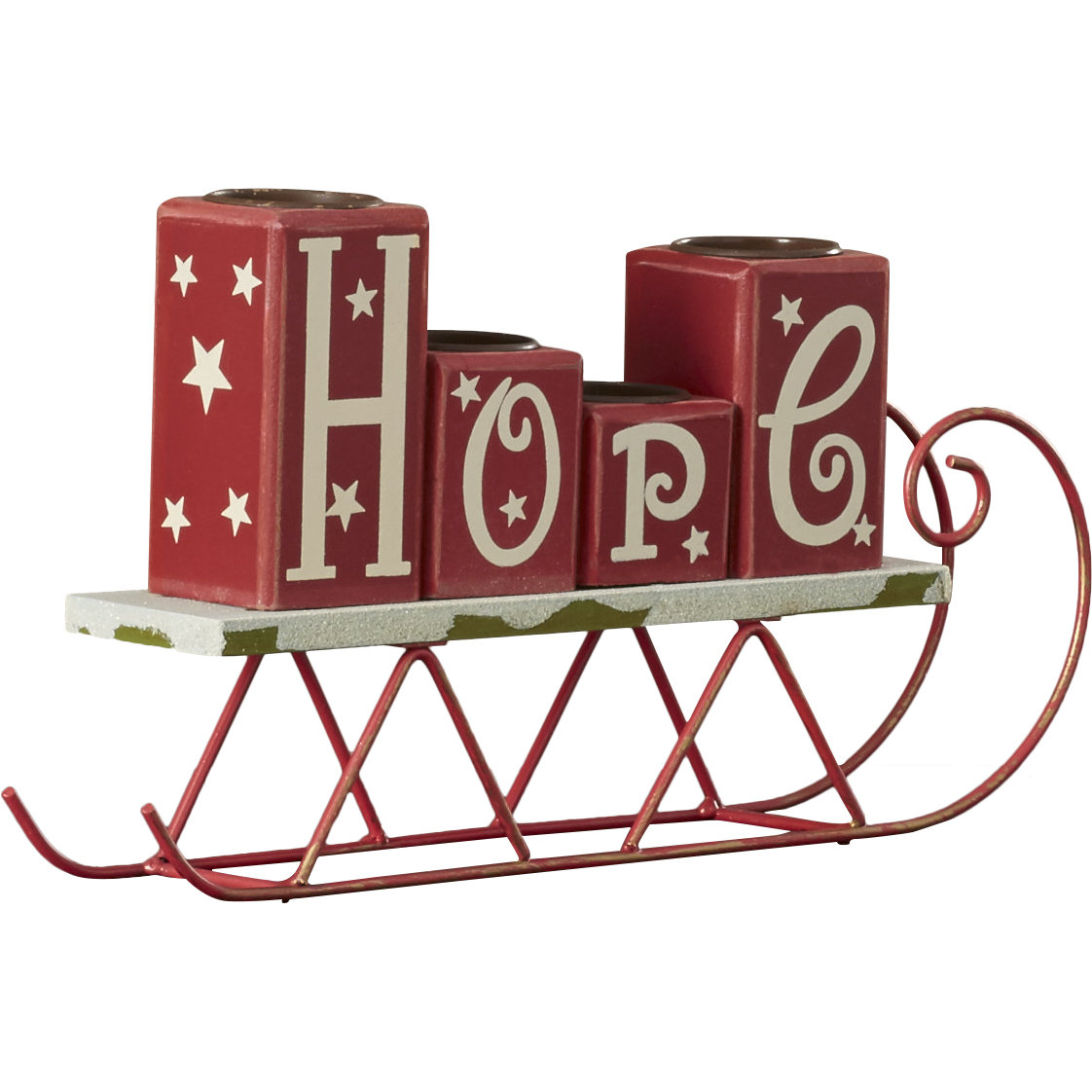 Hope Joy Noel Wooden Candle Holder Wayfair