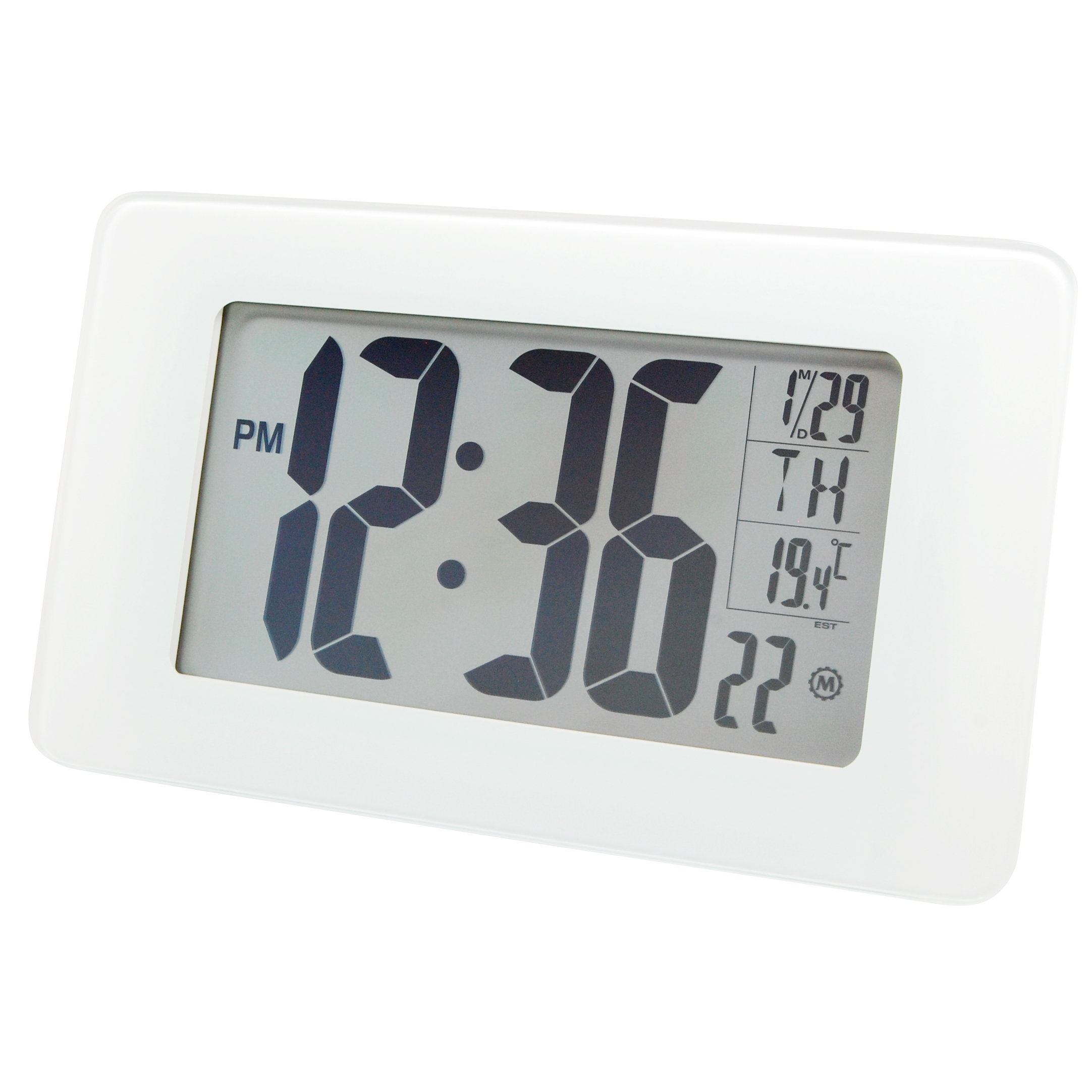 Atomic SelfSetting/Adjusting Wall Clock w/ Stand & 8 Timezones