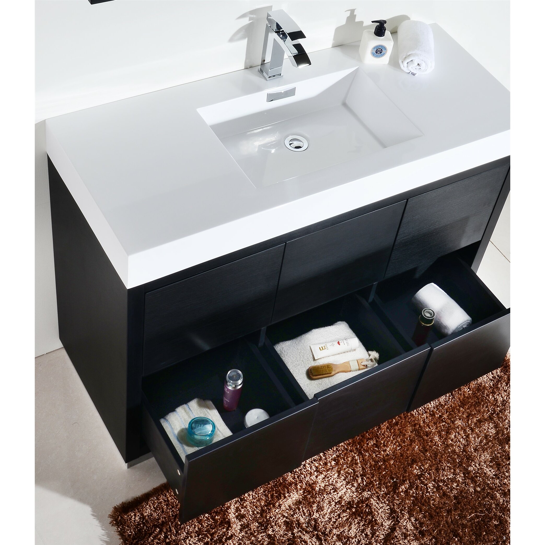 Bliss 48" Single Free Standing Modern Bathroom Vanity Set | Wayfair