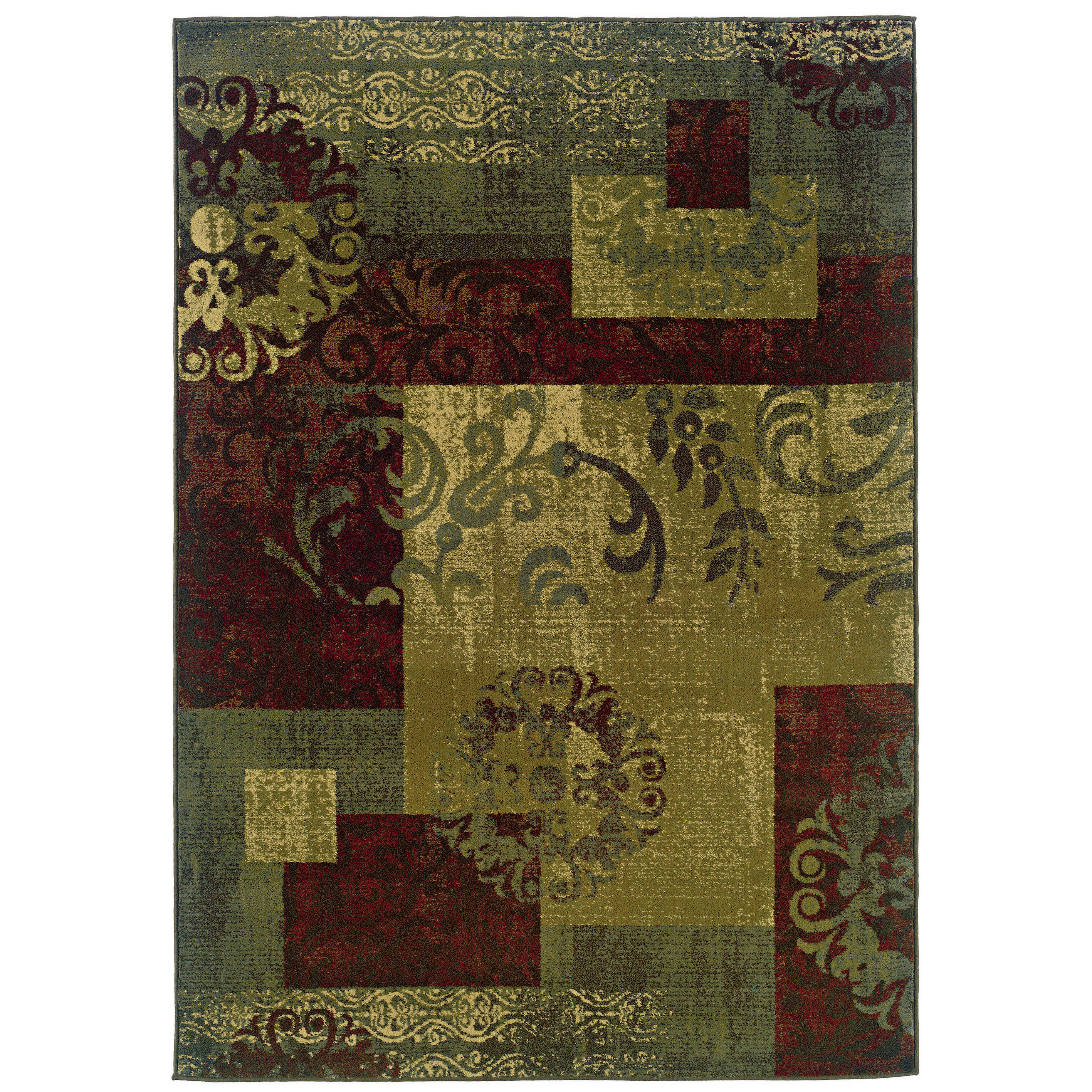 Midland Green/Red Area Rug Wayfair
