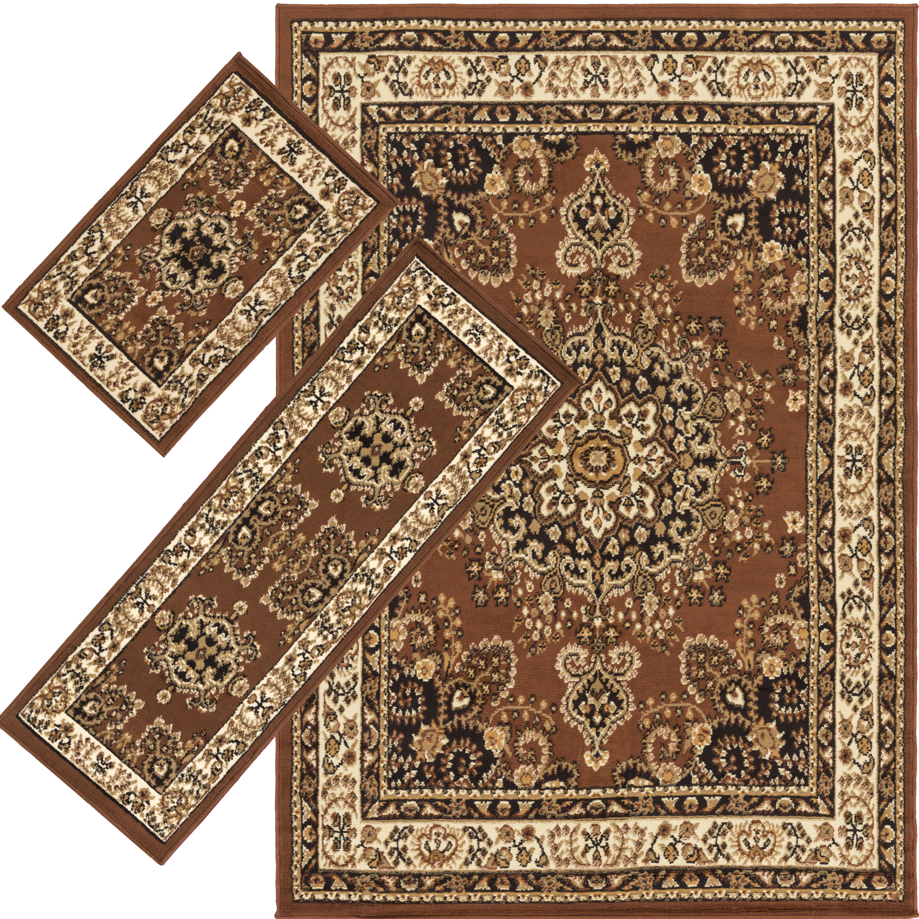 Conner Brown/Black 3 Piece Area Rug Set Wayfair